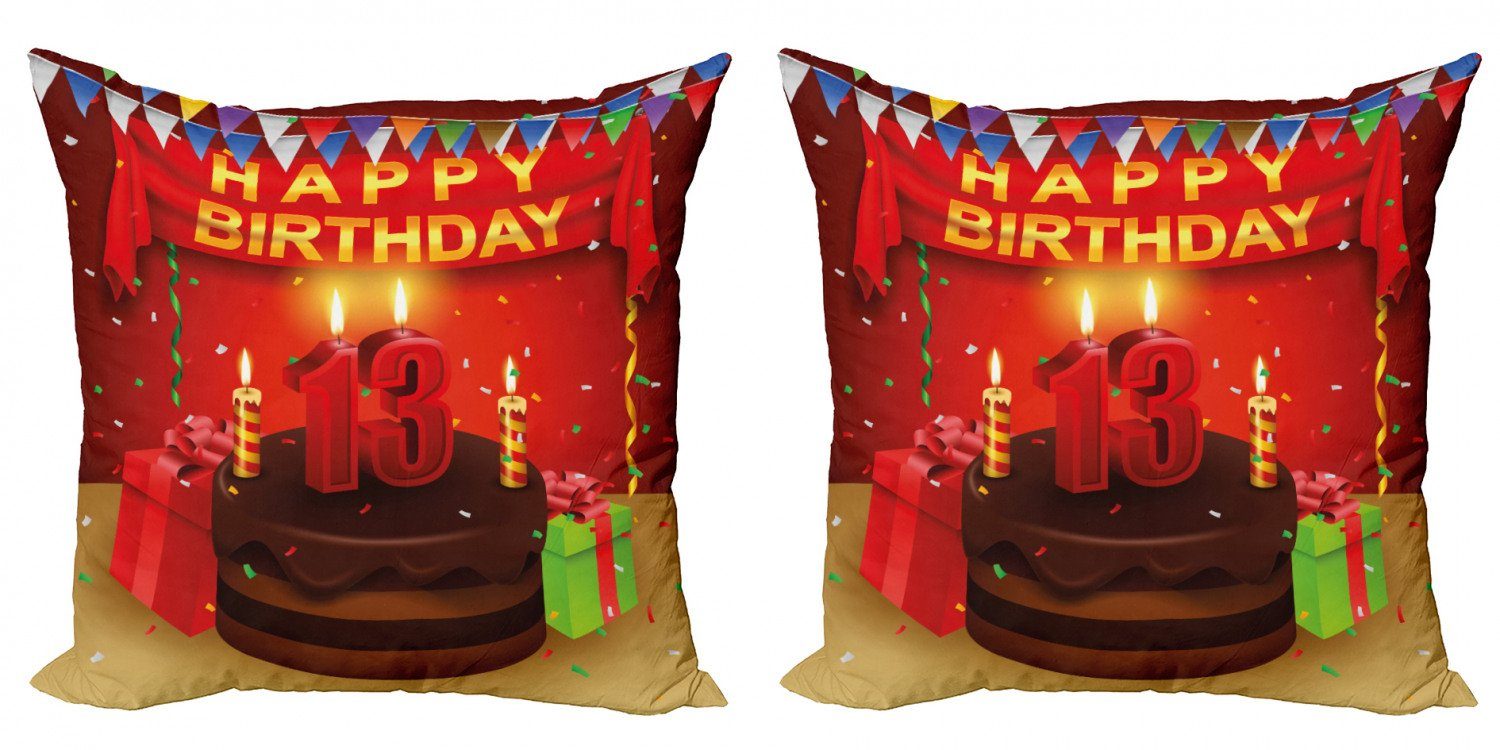 Modern Abakuhaus Kissenbezüge Stück), Accent Digitaldruck, (2 Geburtstags-Party-Kuchen Doppelseitiger Festlich