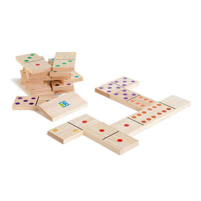 BS Toys Lernspielzeug Legespiel Riesen Holz-Domino, Dominospiel mit 28 großen Spielsteinen