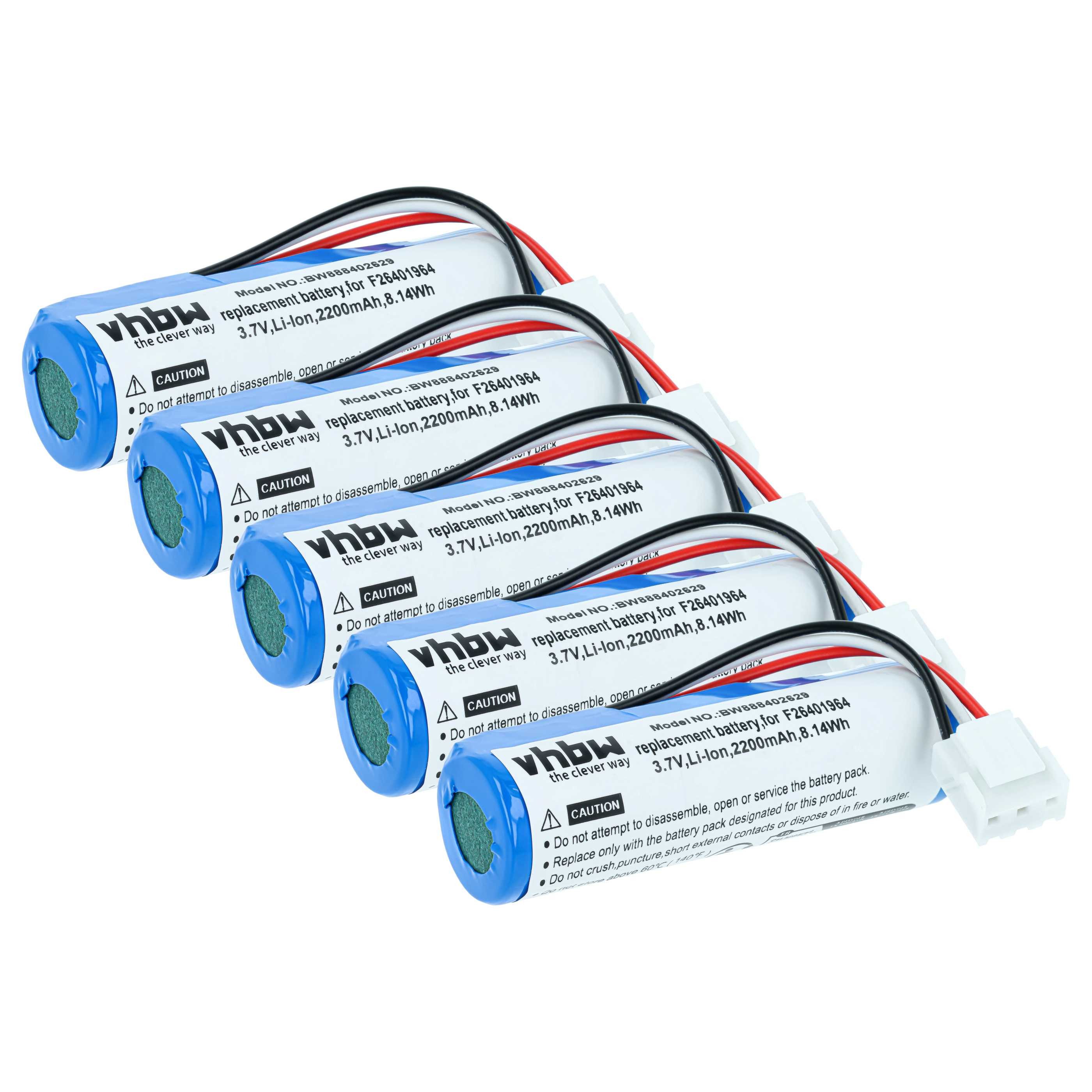vhbw Akku passend für Ingenico iWL280 Bluetooth, Move 2500, iWL280 Touch Akku Akku Li-Ion 2200 mAh (3,7 V, 5 St), Leistungsfähige Austausch-Akkus für Kartenlesegerät, Chipkartenleser