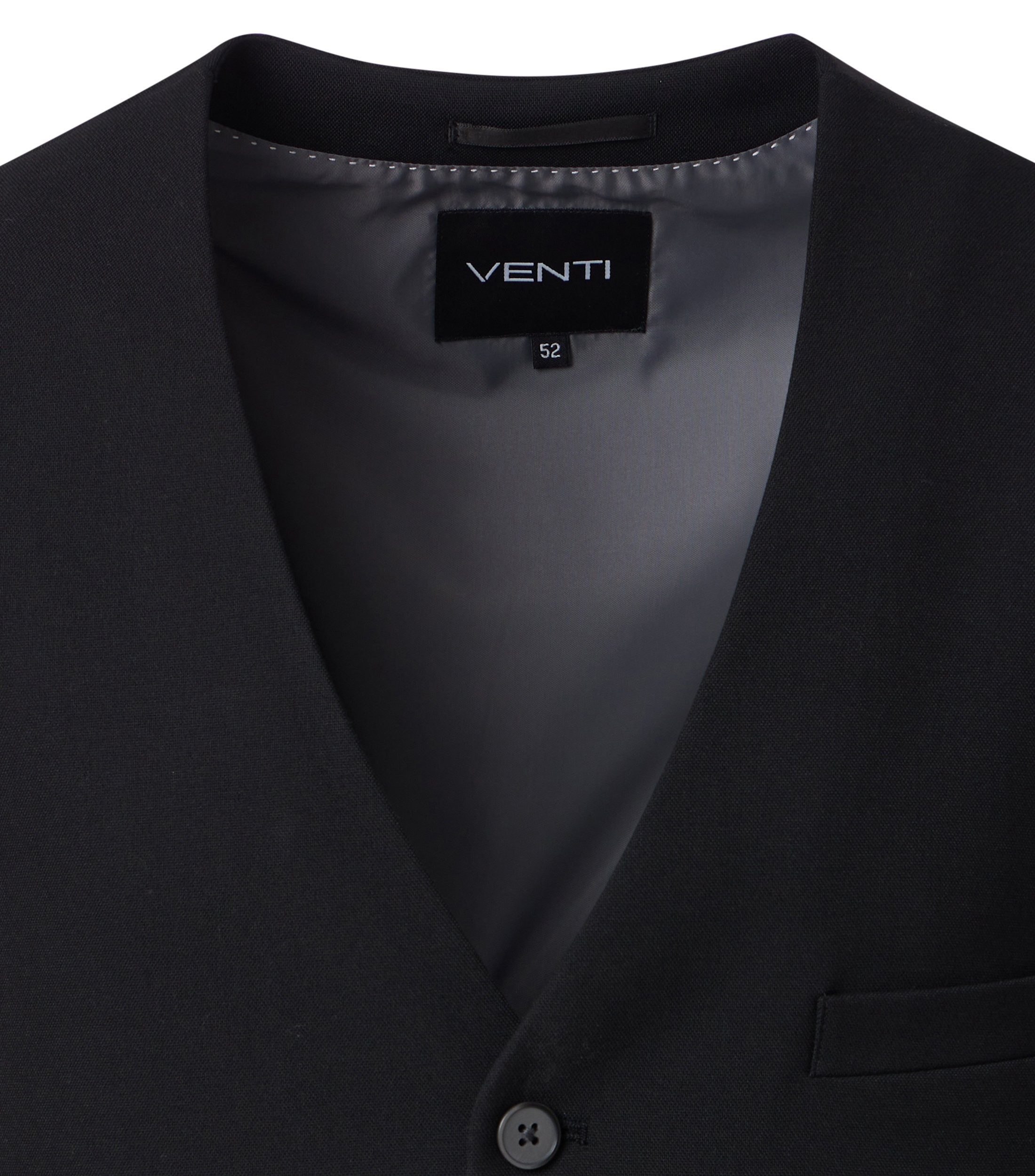 VENTI Anzugweste VENTI Herren Anzugweste FORMAL V-Neck Polyestermix Schwarz – Bild 3 von 4