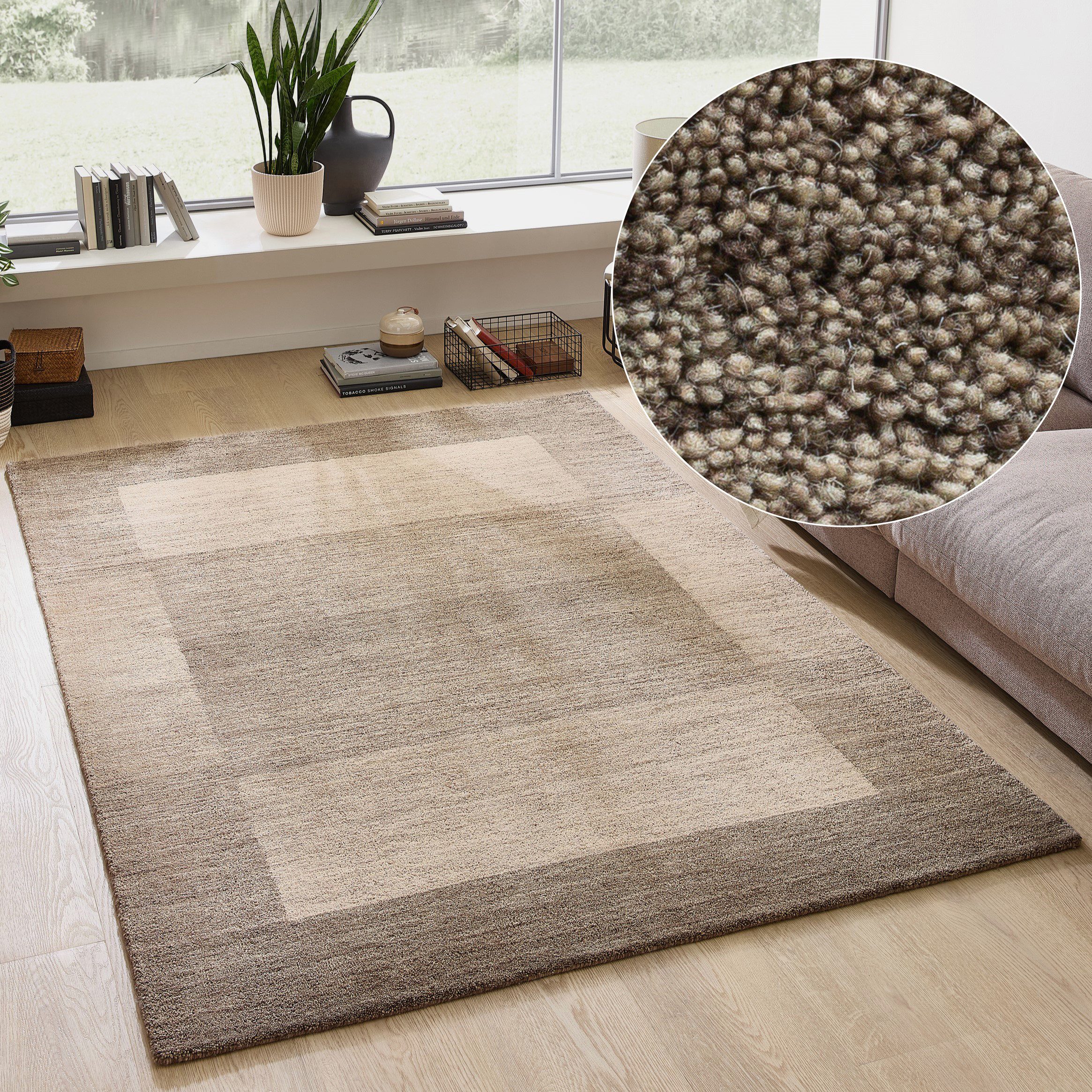 THEKO Wollteppich Gabbeh Super, Handweb, auch als Läufer erhältlich, reine Wolle, rechteckig, Höhe: 9 mm, Schlafzimmer, Wohnzimmer, Esszimmer, auch als Bettumrandung