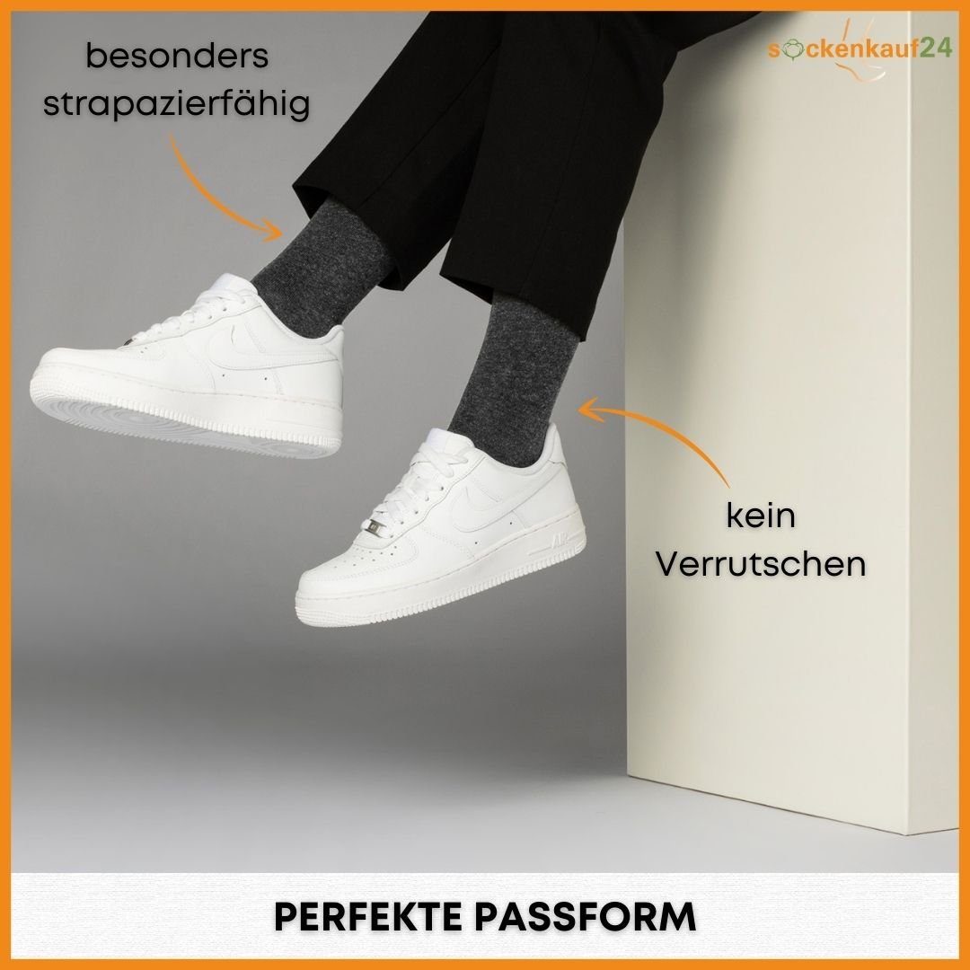 sockenkauf24 Socken 10 Paar Damen & Herren Socken Business Socken Baumwolle (Anthrazit, 47-50) mit Komfortbund (Basicline)
