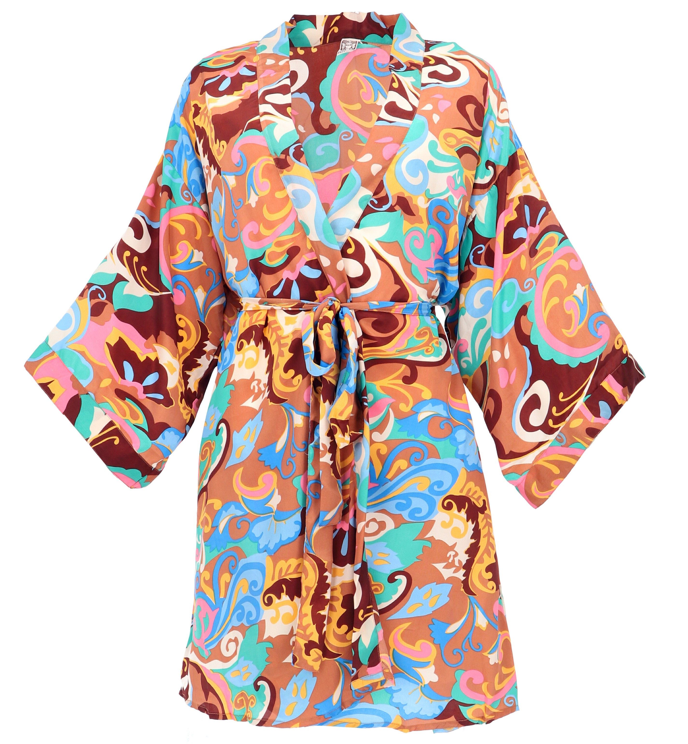 Guru-Shop Kimono Kurzer Kimono im Japan Style, Kimono Mantel,.., alternative Bekleidung