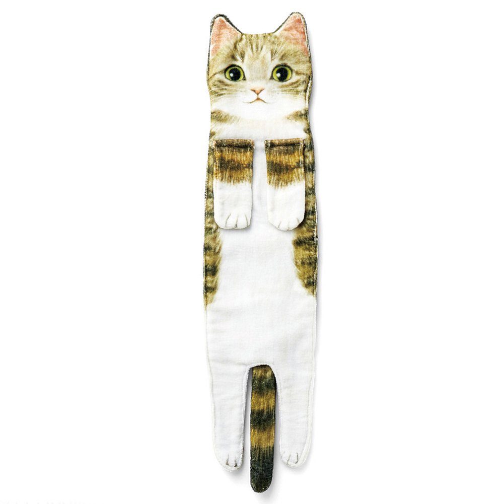 Blusmart Handtuch Set Niedliches Katzenhandtuch, Mehrzweck-Mikrofaser-Gesichtshandtuch, Zum tabby cat