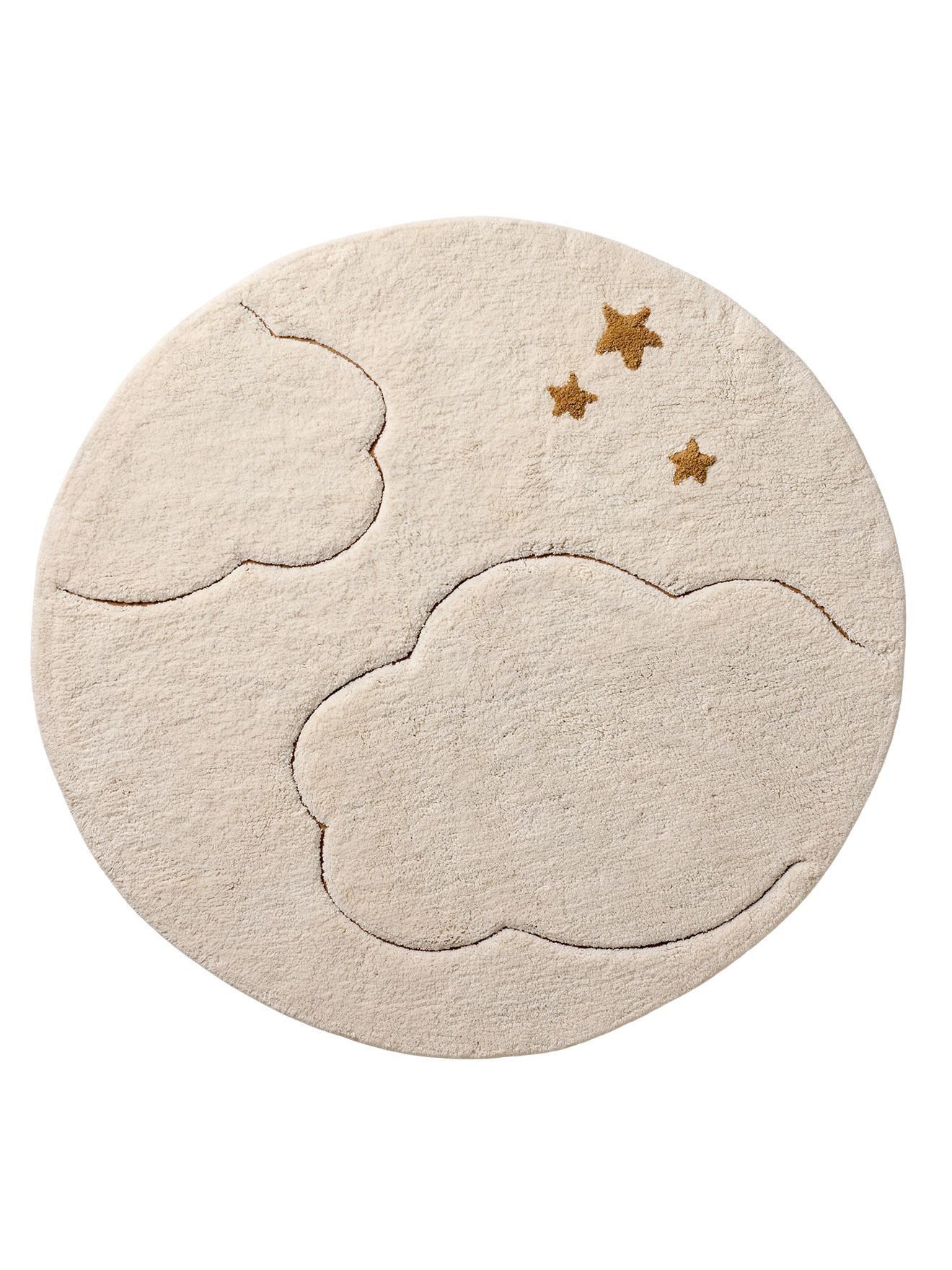vertbaudet Kinderteppich Runder Teppich Kinderzimmer WOLKEN