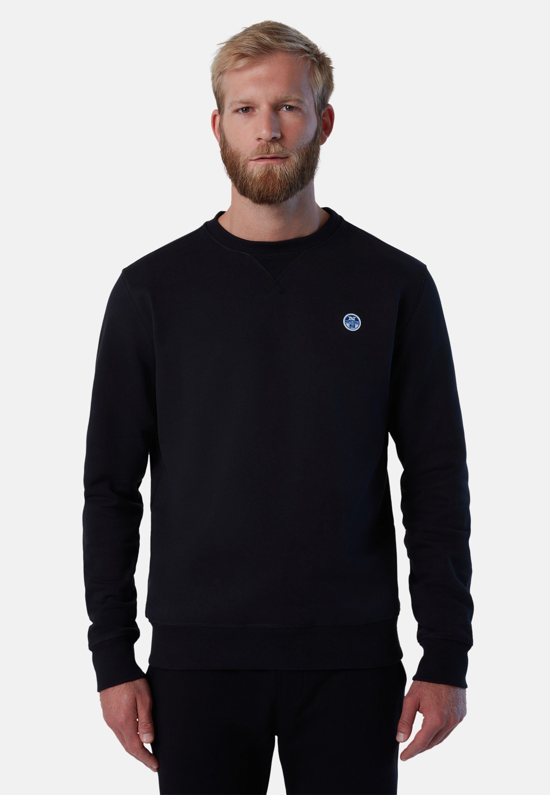Logo-Aufnäher Fleecepullover mit MILKY BLACK Sweatshirt North Sails