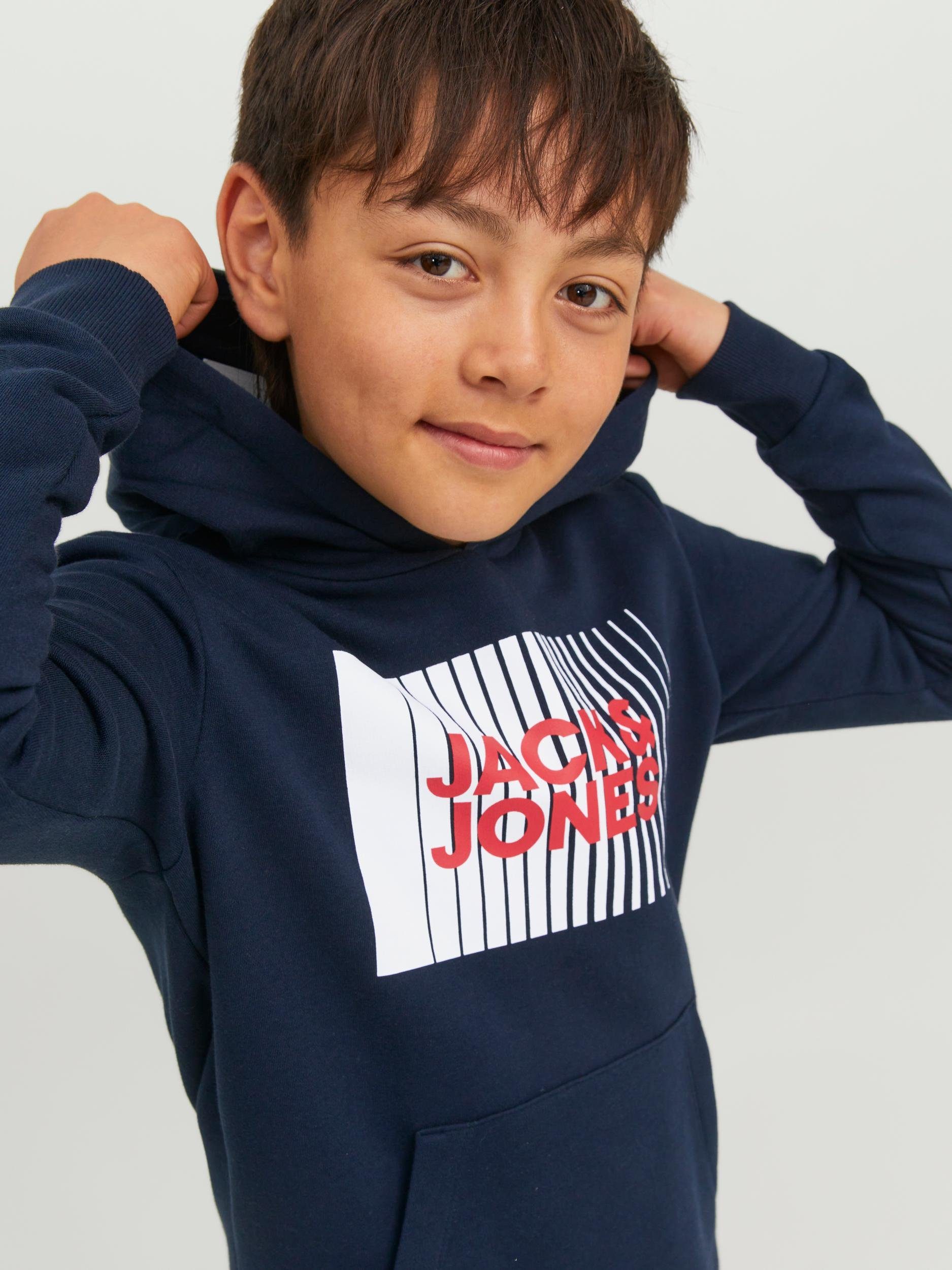 Jack & Jones Junior Sweatshirt SWEAT LOGO JJECORP navy blazer HOOD PLAY JNR