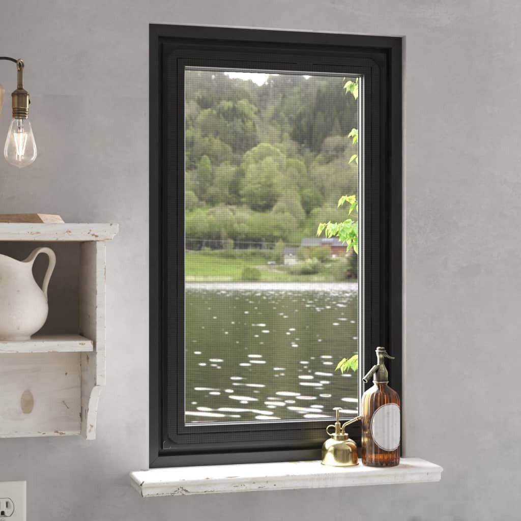 Thumbnail - vidaXL Insektenschutz-Fensterrahmen Magnet-Insektenschutz für Fenster Anthrazit 80x140 cm