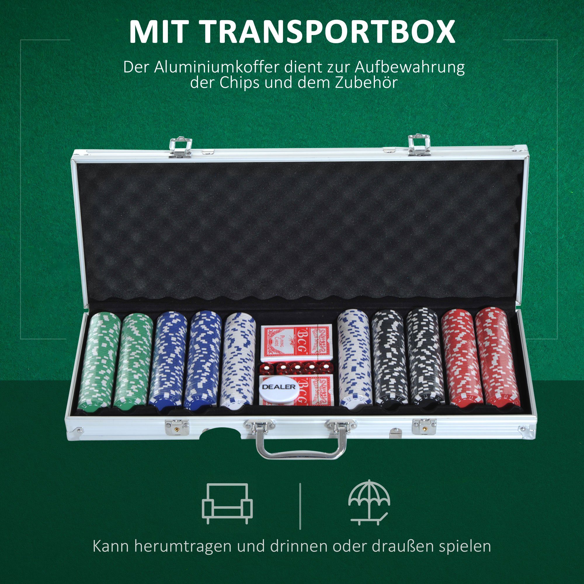 HOMCOM Pokerkoffer Konstruktions-Spielset