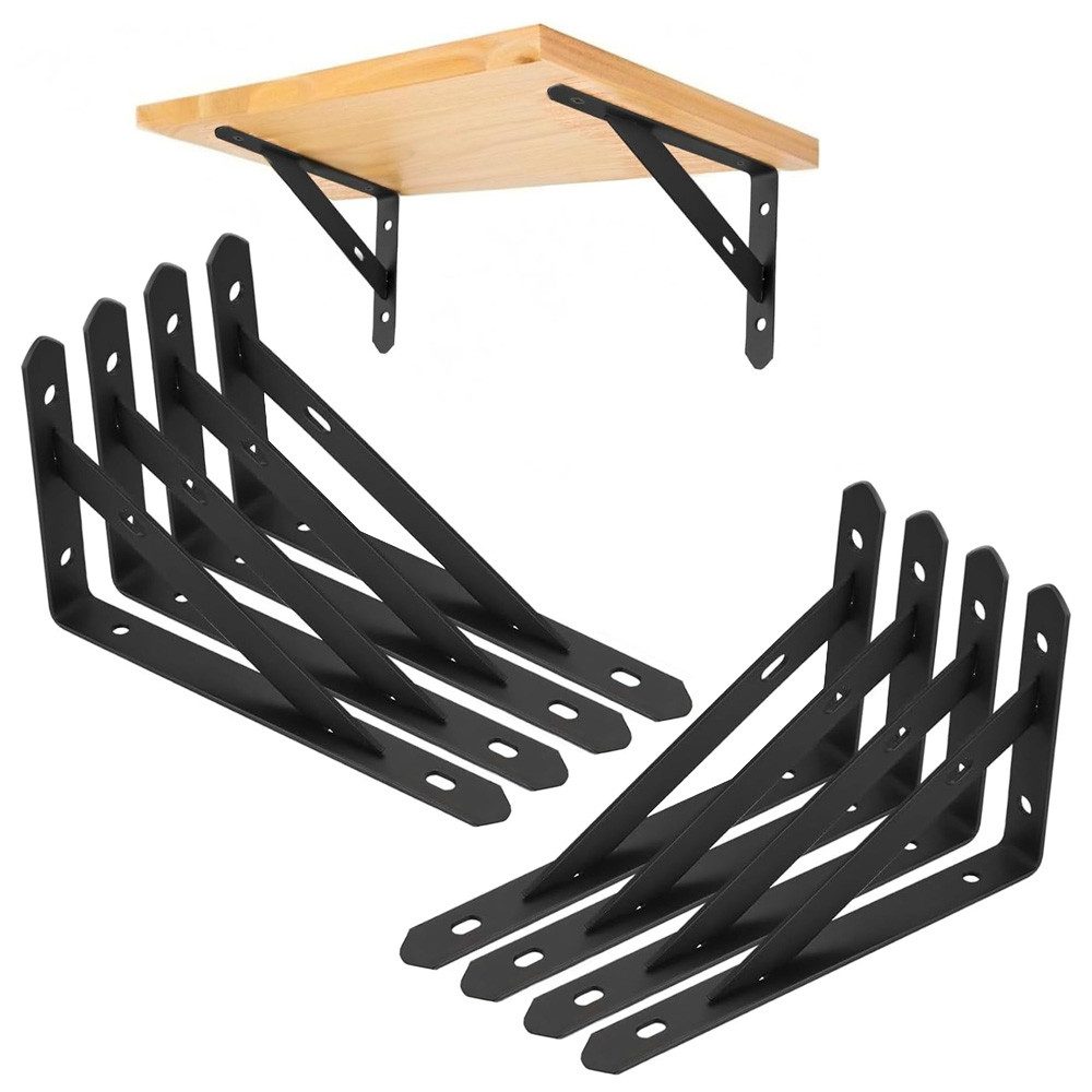 TUWENA Wandregalhalter 8 Stück Regalwinkel Schwerlast, Metall Regalhalterung für Wandmontage