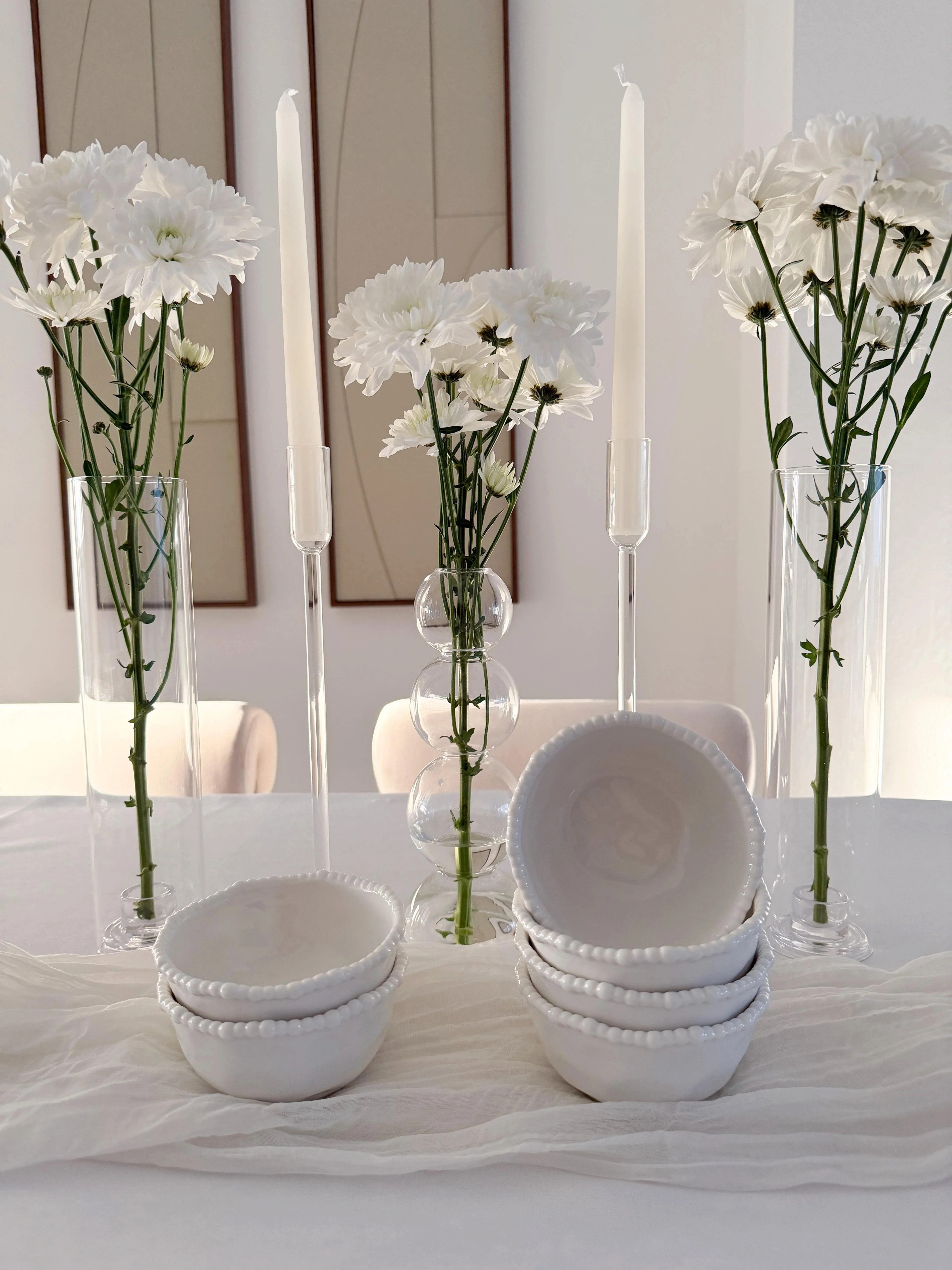 EmirtexHome Müslischale Pearly Weiss 6er Schälchen Set, Porzellan