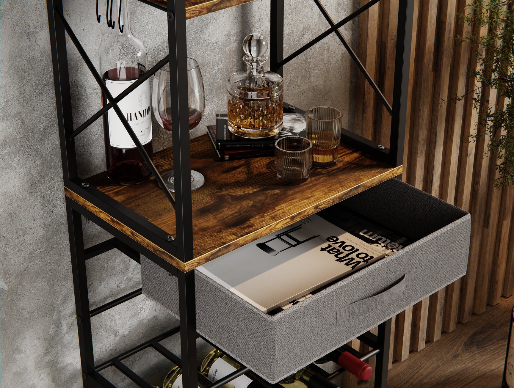 Lenmar Weinregal Weinregal aus Metall,Flaschenregal,Regale,Flaschenhalter LOFT 2-20S