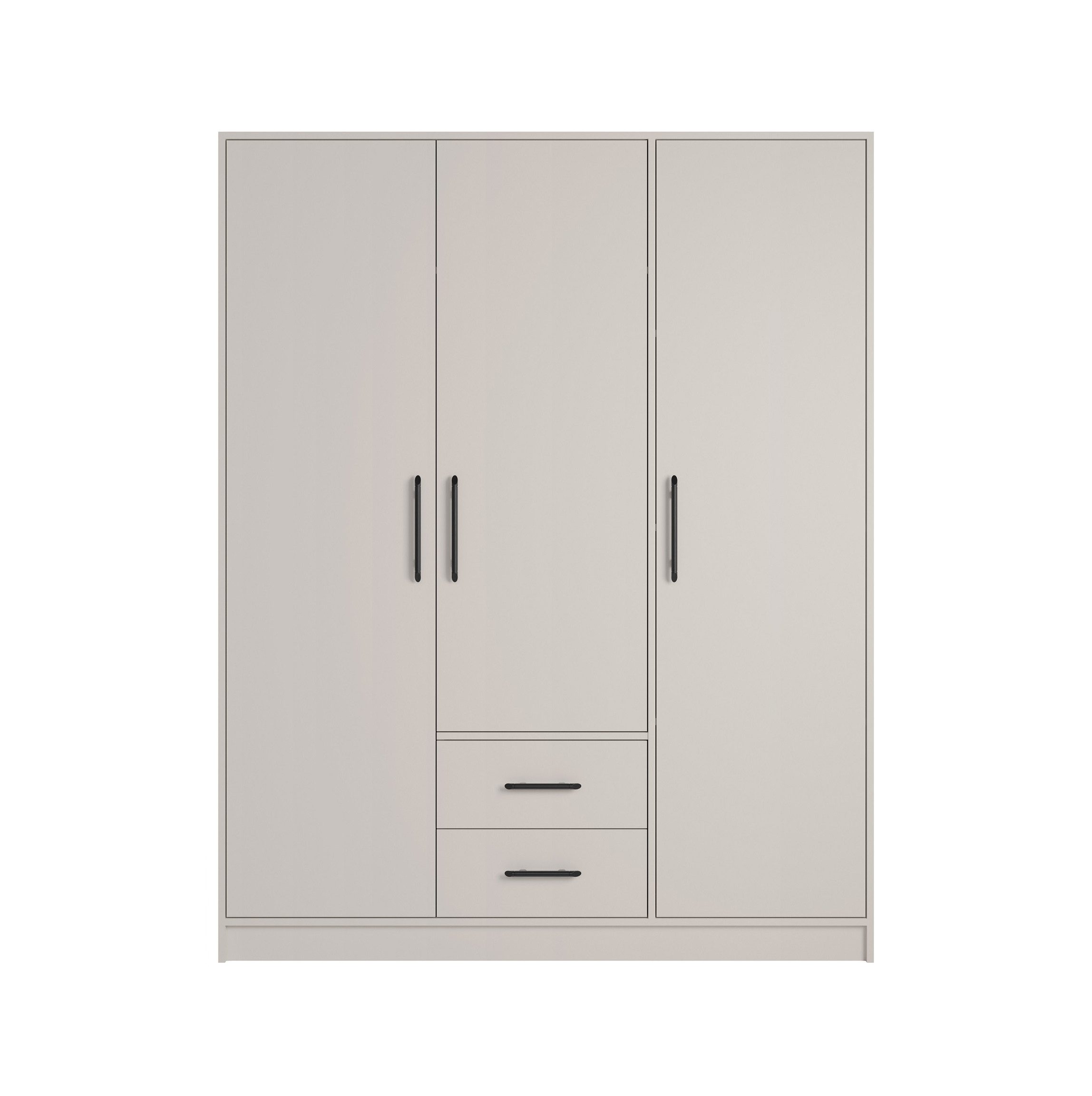 Marmex Möbel Garderobenschrank SMART 2N/C Garderobenschrank mit Schrankaufsatz 150 x 230 x 56 (2-St) Kleiderstange, 2 Schubladen, Mehrzweckschrank, cashmere