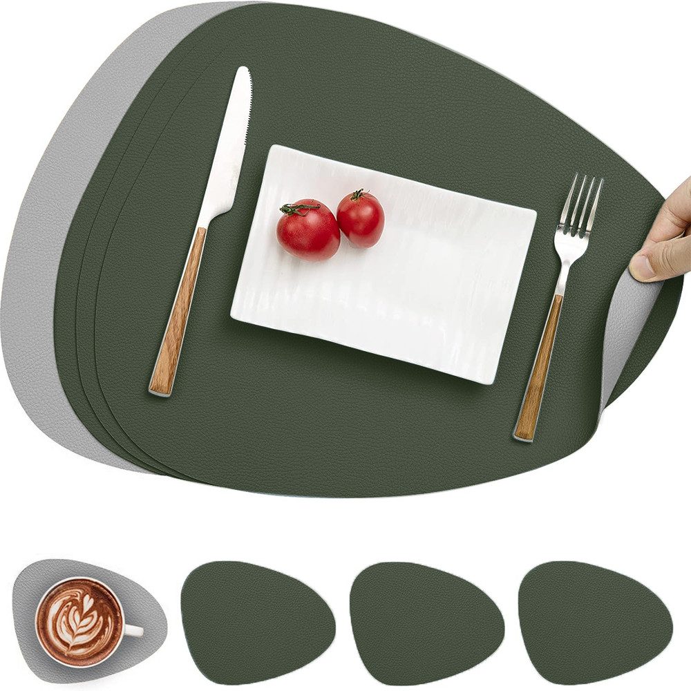 Minicloss Platzset Tischset, Kunstleder, abwischbar, (4-St), Tischsets und Untersetzer