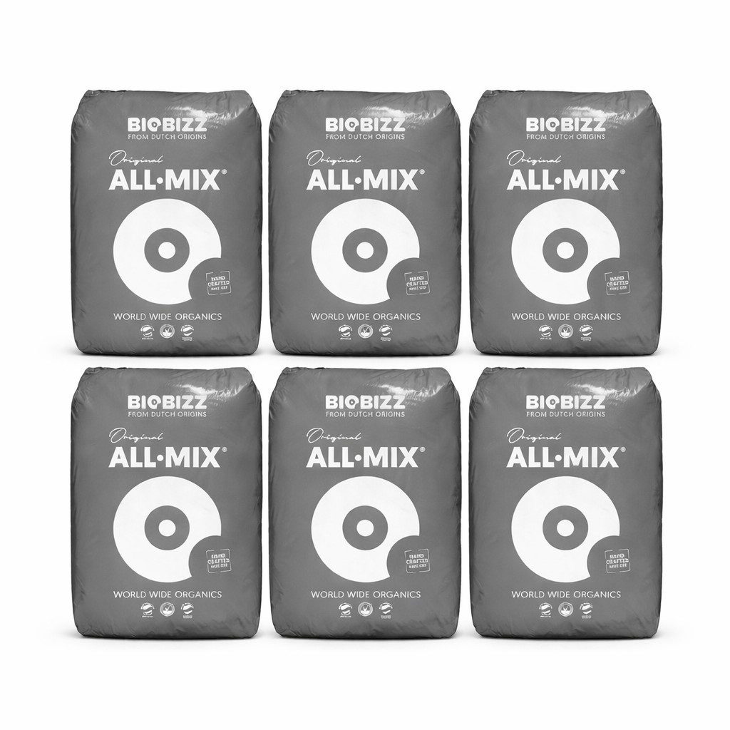 Biobizz Pflanzerde BioBizz All Mix - Set 6x 50 Liter Sack, mit Organischer NPK-Dünger, Vorgedüngtes Substrat, (6x 50 Liter), 300 Liter