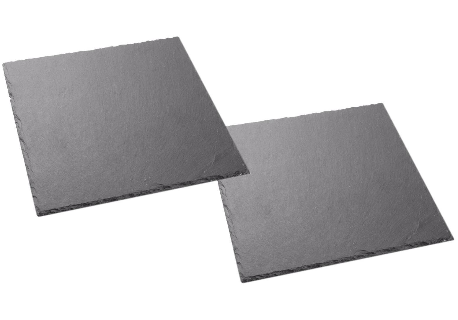 Emilja Servierplatte Schieferplatten 20 x 20cm - 2er Set- quadratisch, Schiefer, (2 Platten)
