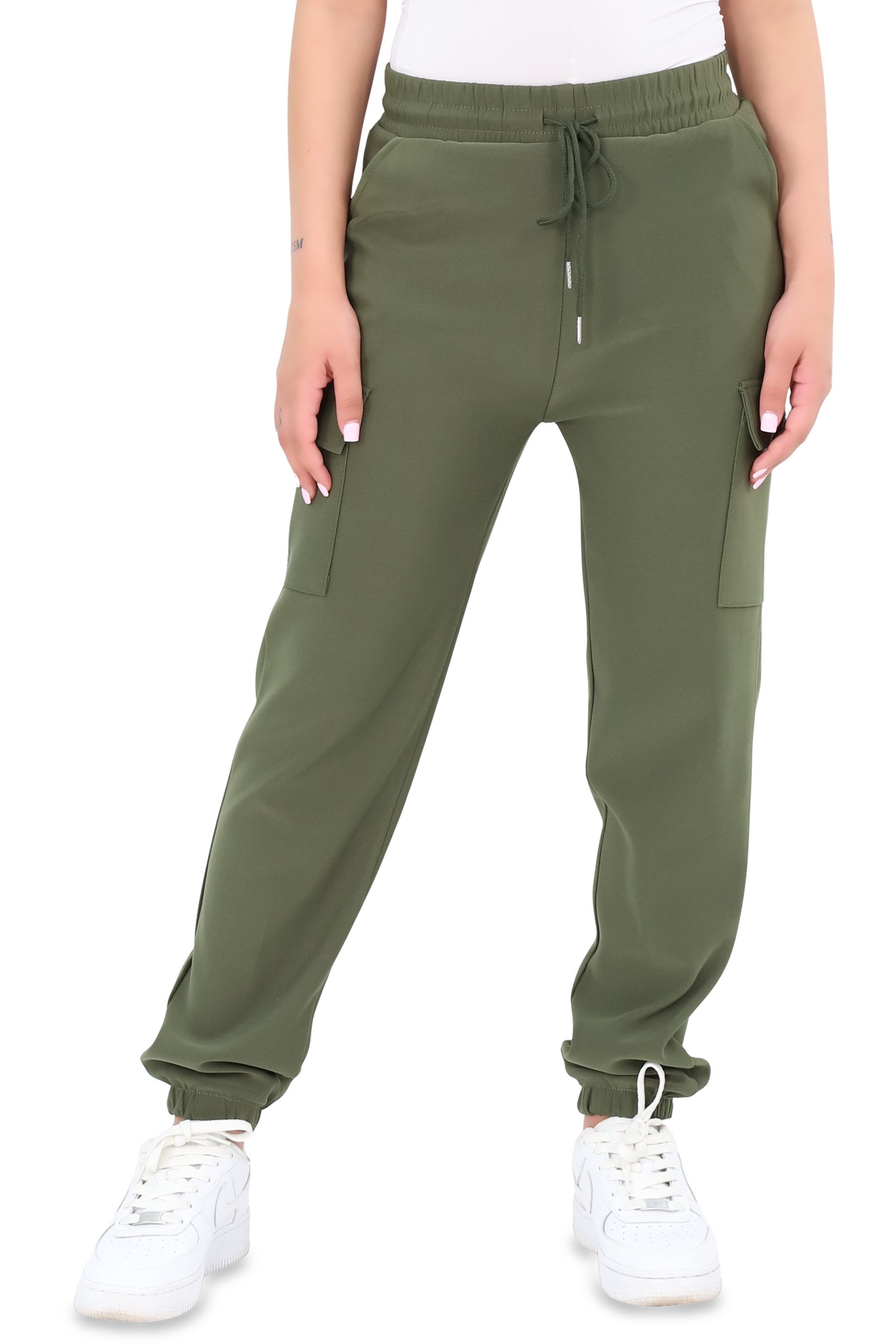 malito more than fashion Jogginghose malito Damen Jogginghose mit elastischem Beinabschluss und Seitentasch Freizeithose Sweathose Loose Fit mit Seitentaschen