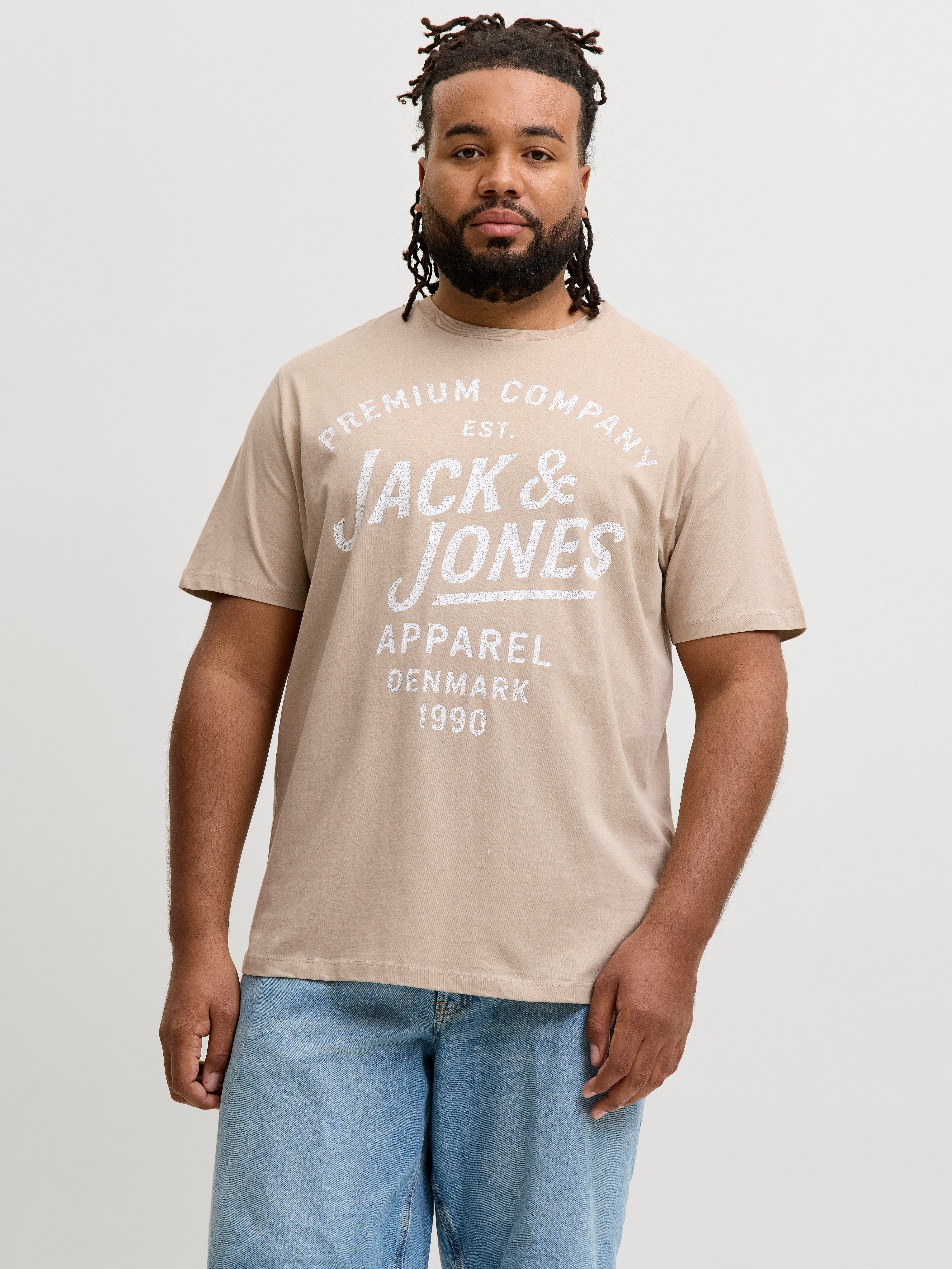 Jack & Jones PlusSize T-Shirt JPRBLUZANE SS TEE FST PLS mit Logo Schriftzug