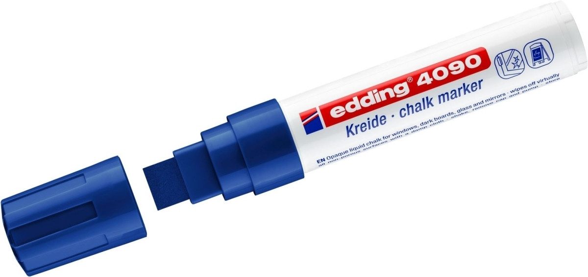 Filzstift Kreidemarker edding 4090 4-15mm blau