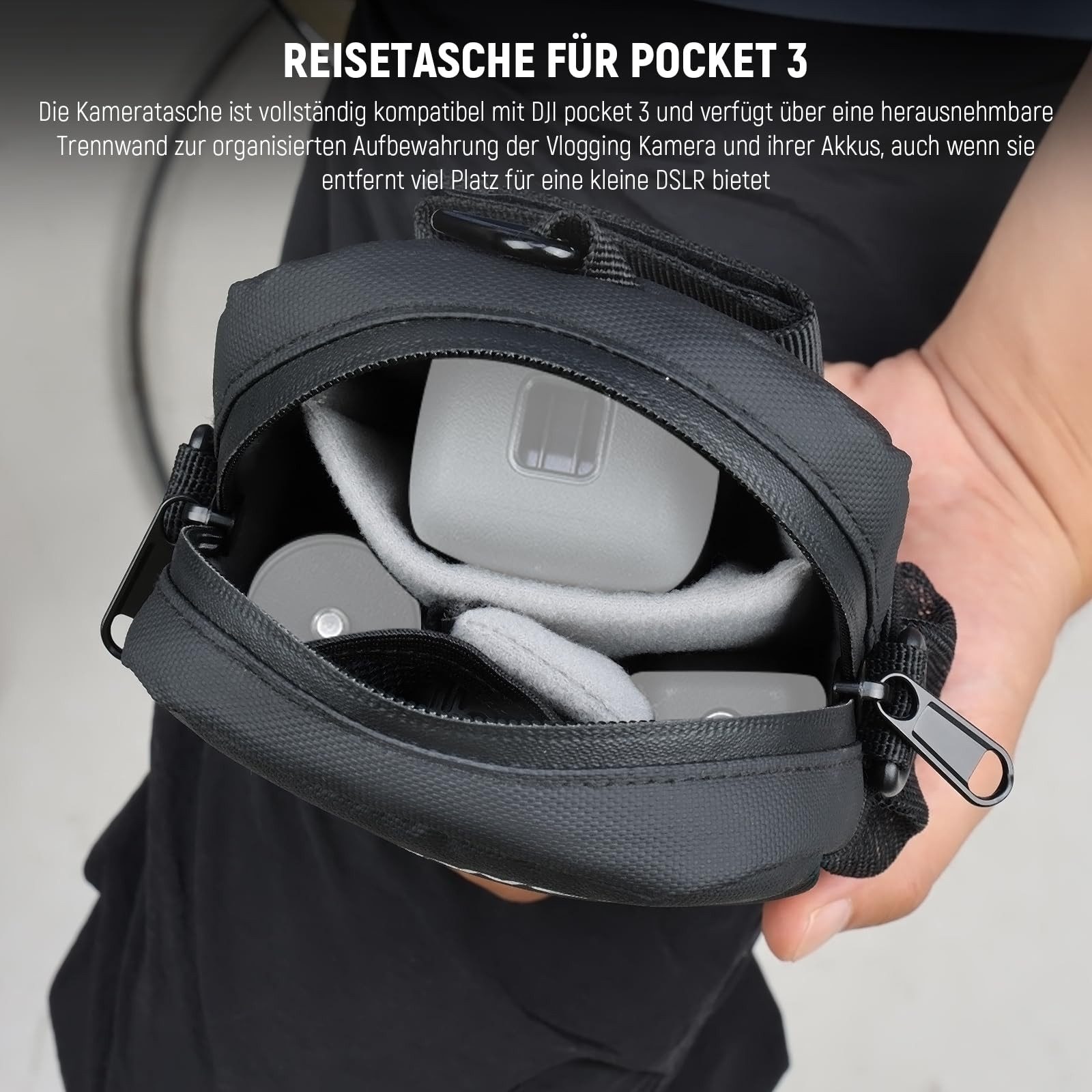 Neewer Kameratasche PB13 Kamera Schultertasche, wasserabweisend, leicht, kompakt (Packung, 1-tlg), Reiseetui für Fotografen, für DJI Osmo Pocket 4 & 3 DSLR spiegellos