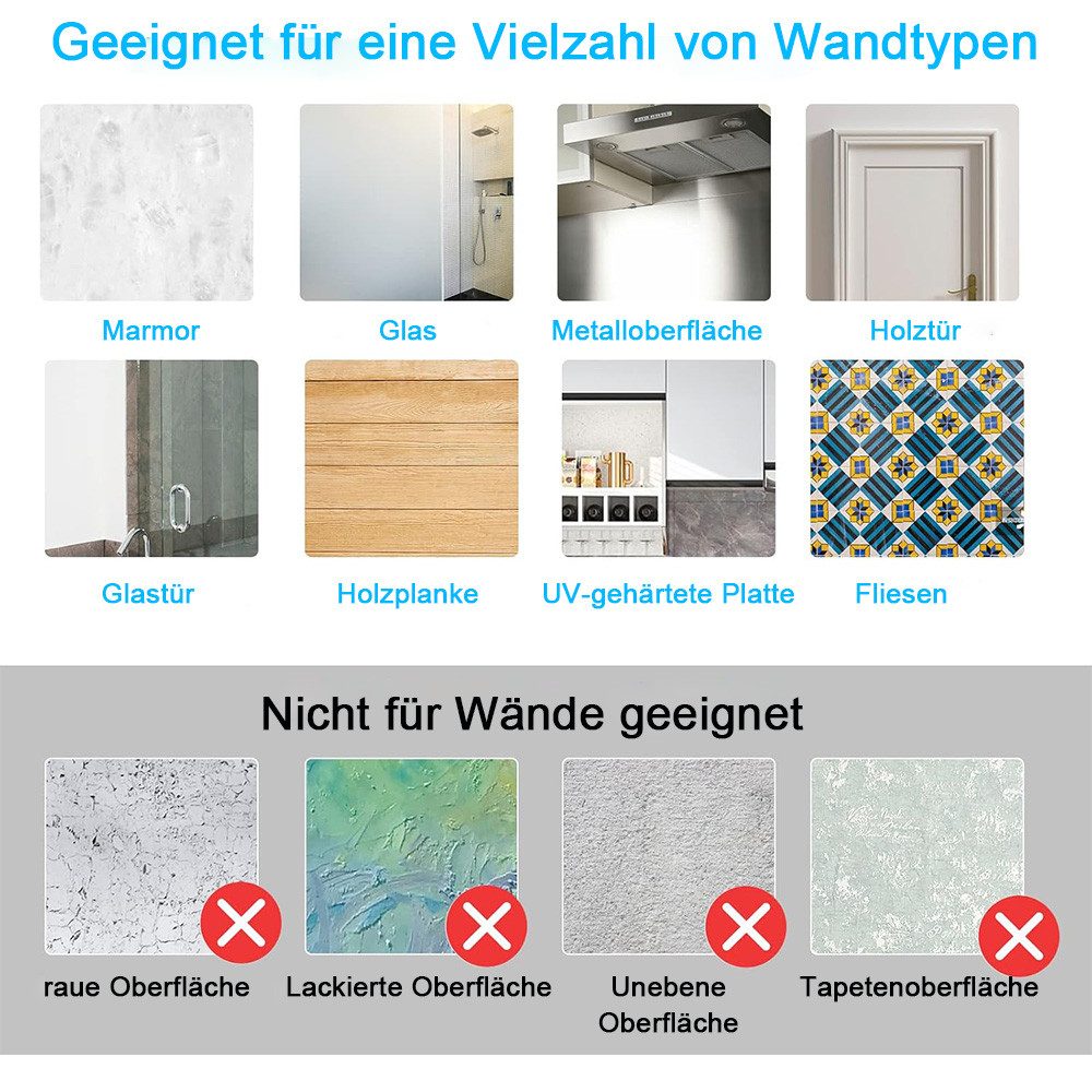 TUWENA Klebehaken 20 große selbstklebende Wandhaken, wasserfest und stark haftend – Bild 5 von 5