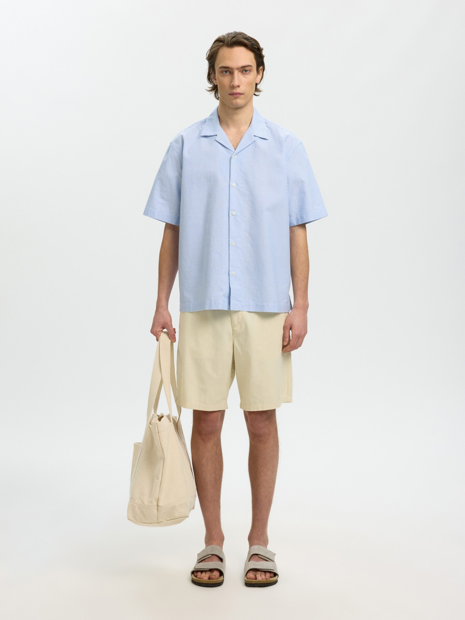 SELECTED HOMME T-Shirt SLHRLXOXFORD SS SHIRT RESORT