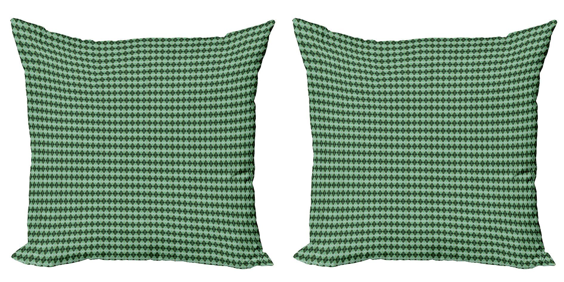 Doppelseitiger (2 Argyle Abakuhaus Quatrefoil Grün-Töne Stück), Digitaldruck, Kissenbezüge Accent Modern Gitter
