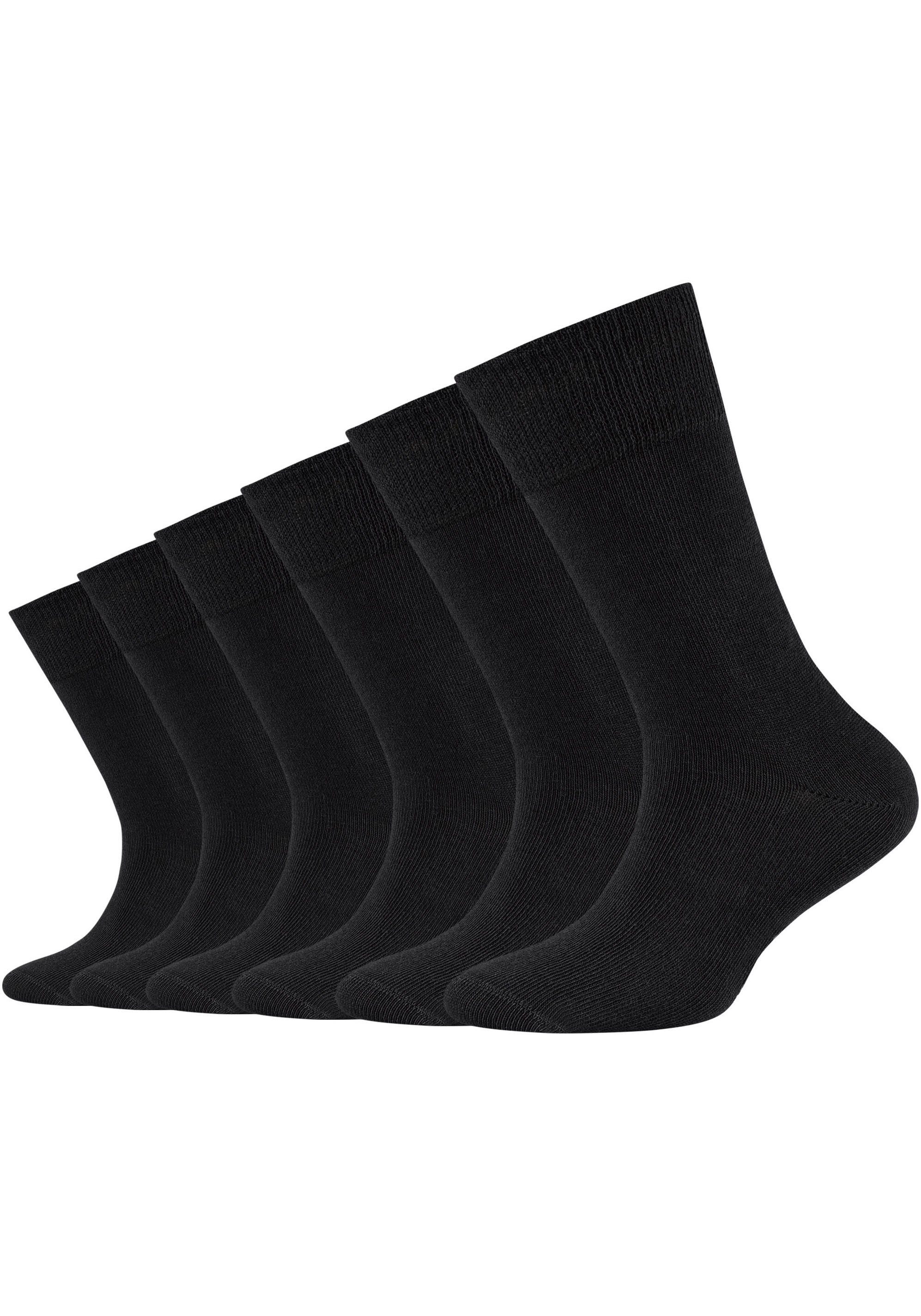 (Packung, schwarz Hoher Camano Baumwolle Anteil gekämmter an 6-Paar) Socken