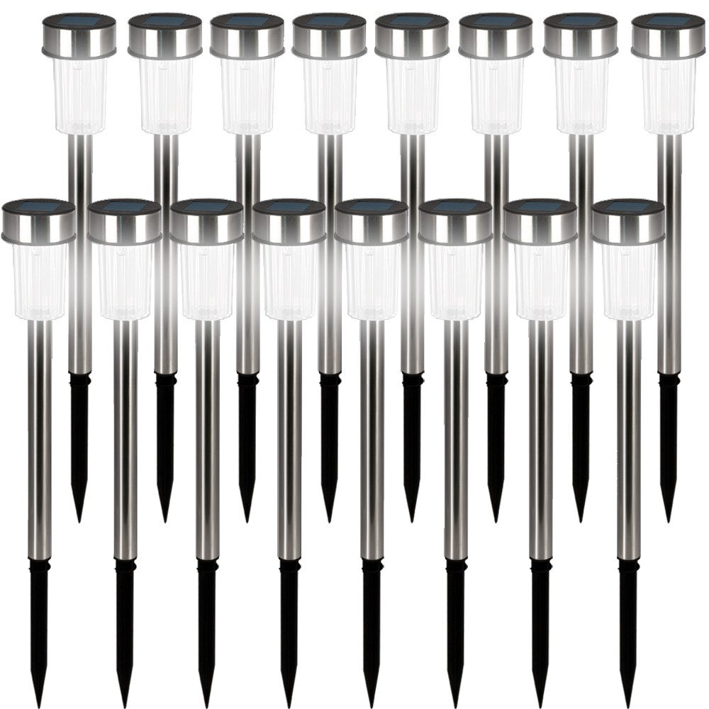 monzana LED Solarleuchte, Solarlampe, 16er Set Solarlampen für Außen Wetterfest mit Erdspiess Balkon Garten