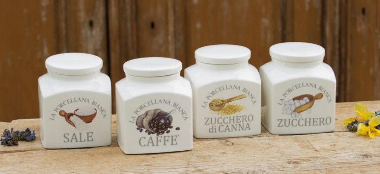 La Porcellana Bianca Kaffeedose Kaffeedose Retro Vorratsdose dekorative Vintage Kaffee Dose 1,1l, Porzellan, (3-tlg), Geschenkebpx – Bild 4 von 4