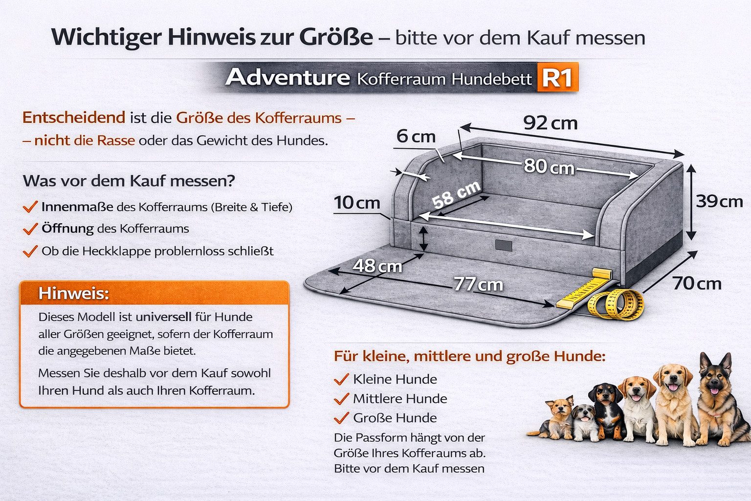 Hobbydog Tier-Autobett HOBBYDOG Adventure Kofferraum-Hundebett 2-in-1 Reisebett formstabil, 2-in-1: Transportbett & Hundebett, formstabil, komfortabel