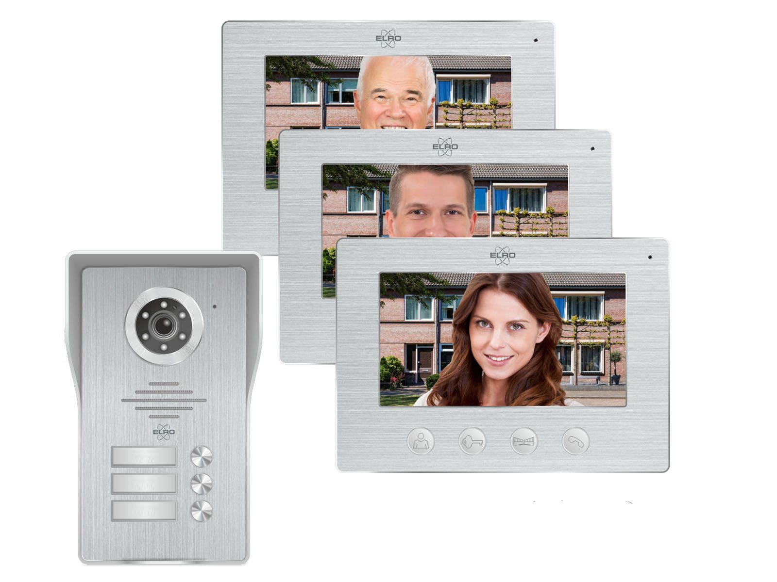 Elro Video-Türsprechanlage (Außenbereich, 6-tlg., mit Full HD Nachtsichtkamera, Gegensprechanlage und Türöffner Funktion)