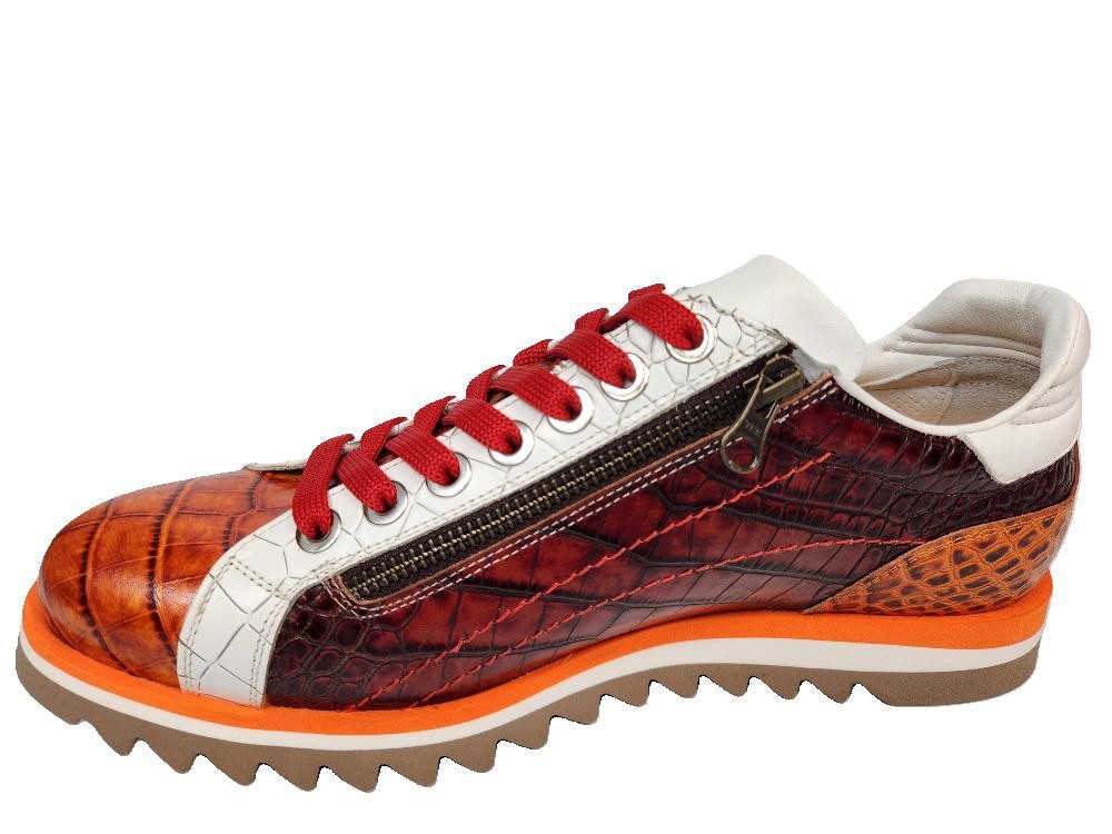 Lorenzi Lorenzi-16880-Fiji Cuoio Sneaker Reißverschluss, Kalbsleder, Handgefertigt in Italien