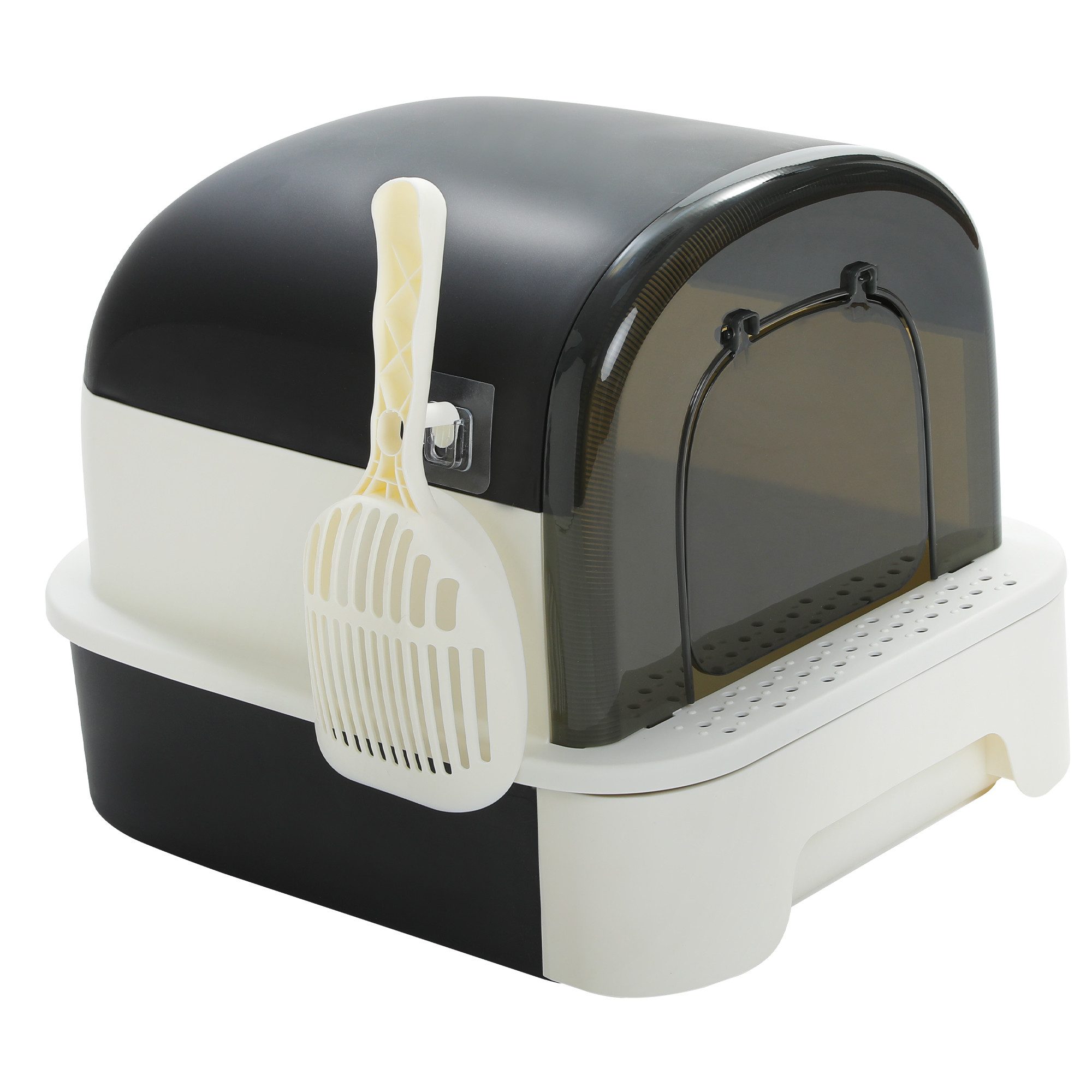 Purpurra Katzentoilette XL mit Haube und Streuschaufel, 50x 40 x 40 cm
