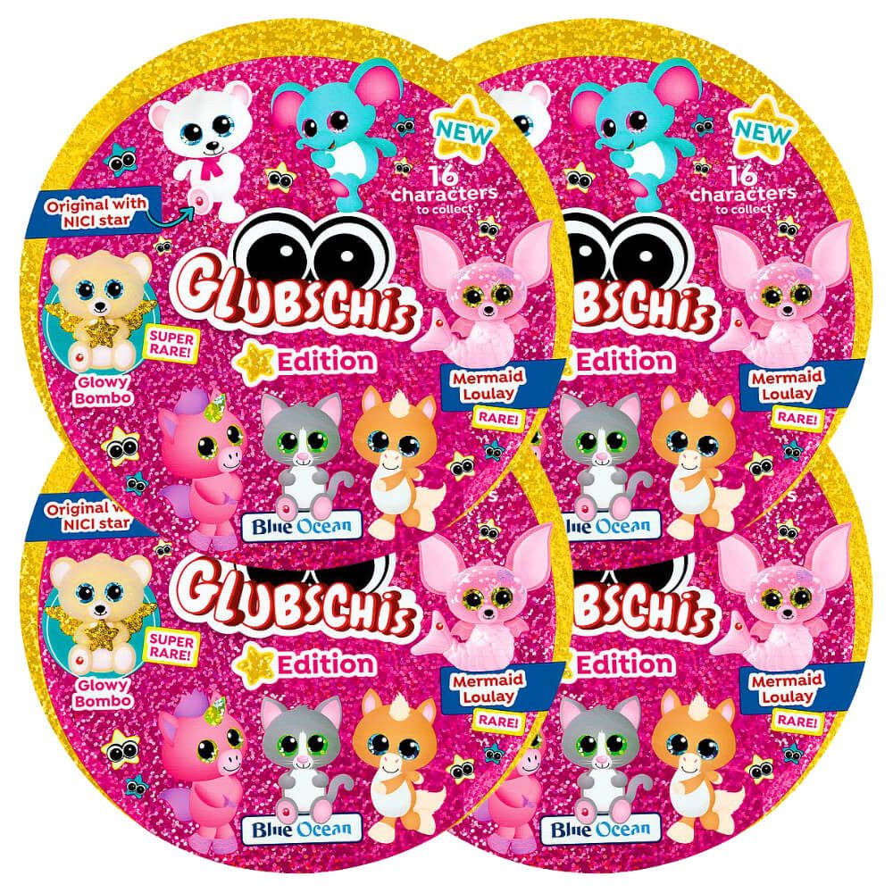 Blue Ocean Spielfigur Glubschis Sammelfiguren Stern Serie 5 - Glubschi Glitzer Figur, - 4 Tüten
