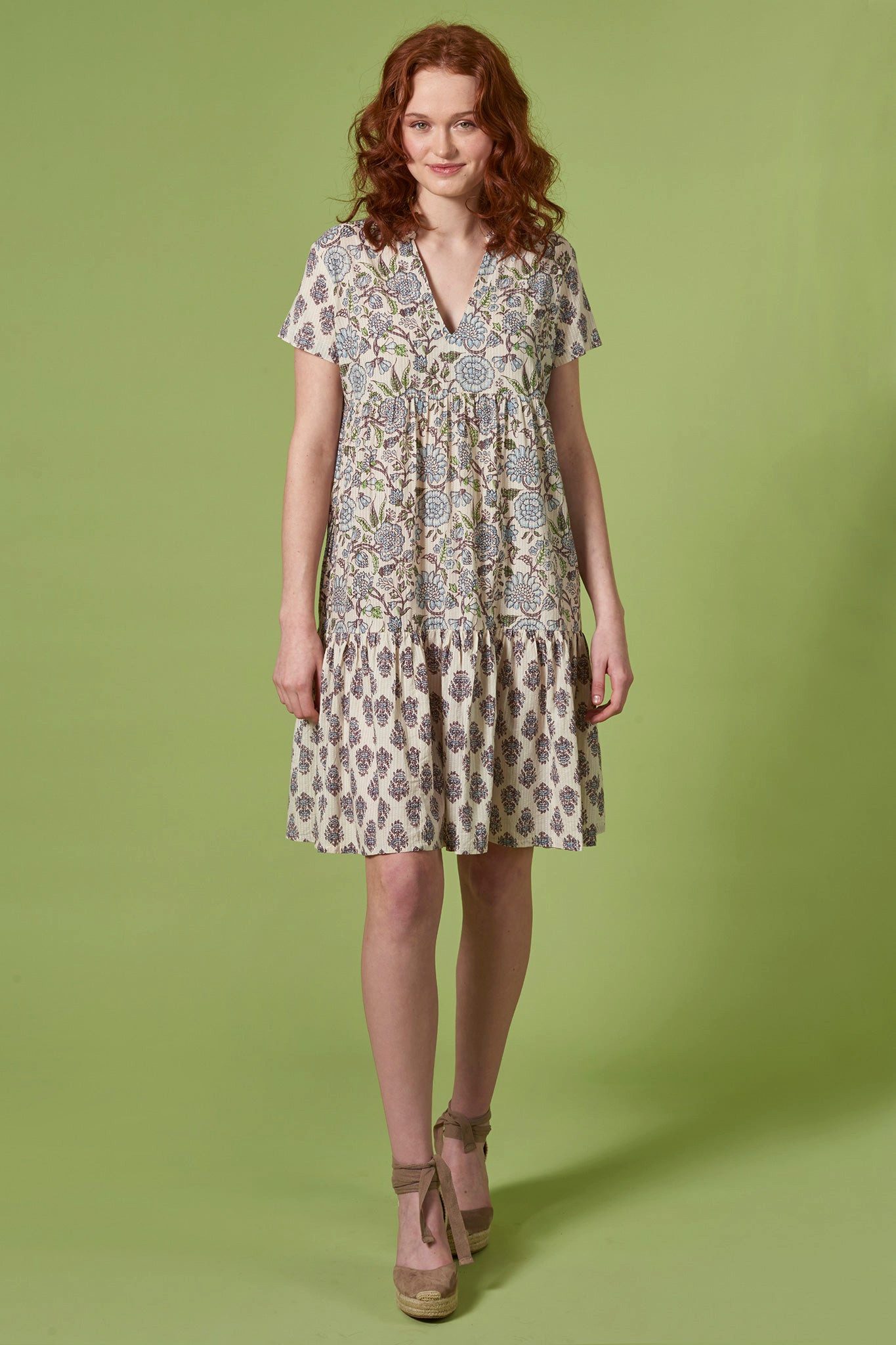 Himalaya Clothing Tunika Sommertunika mit Blumendruck aus Bio-Baumwolle