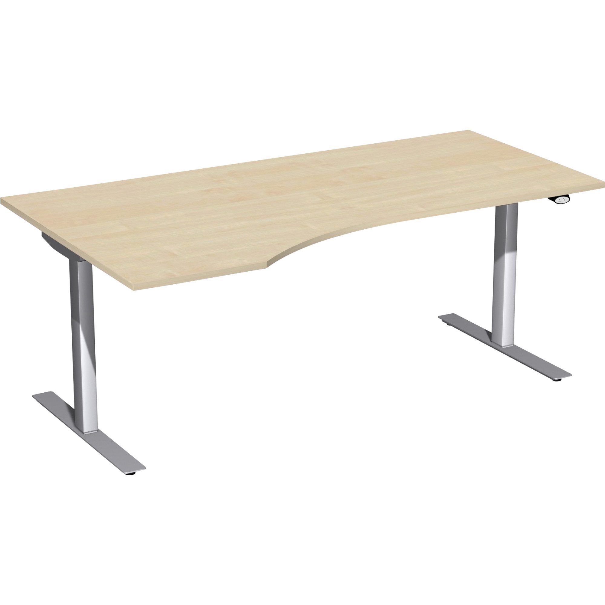 geramöbel Schreibtisch Elektro-Hubtisch links S-08F1812-AS ahorn/silber