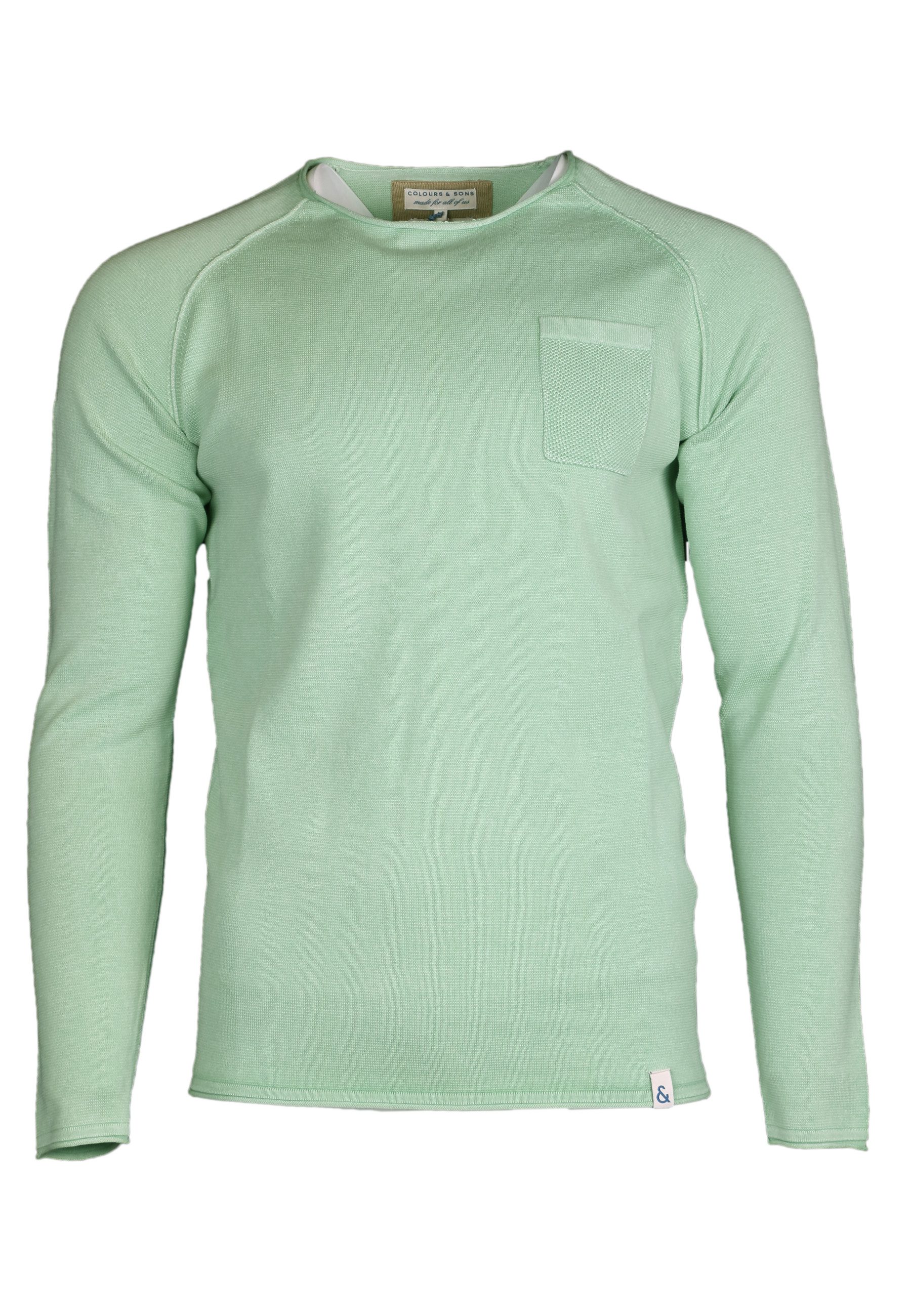 colours & sons Strickpullover Colours & Sons Herren Pullover Baumwolle XL (1-tlg)