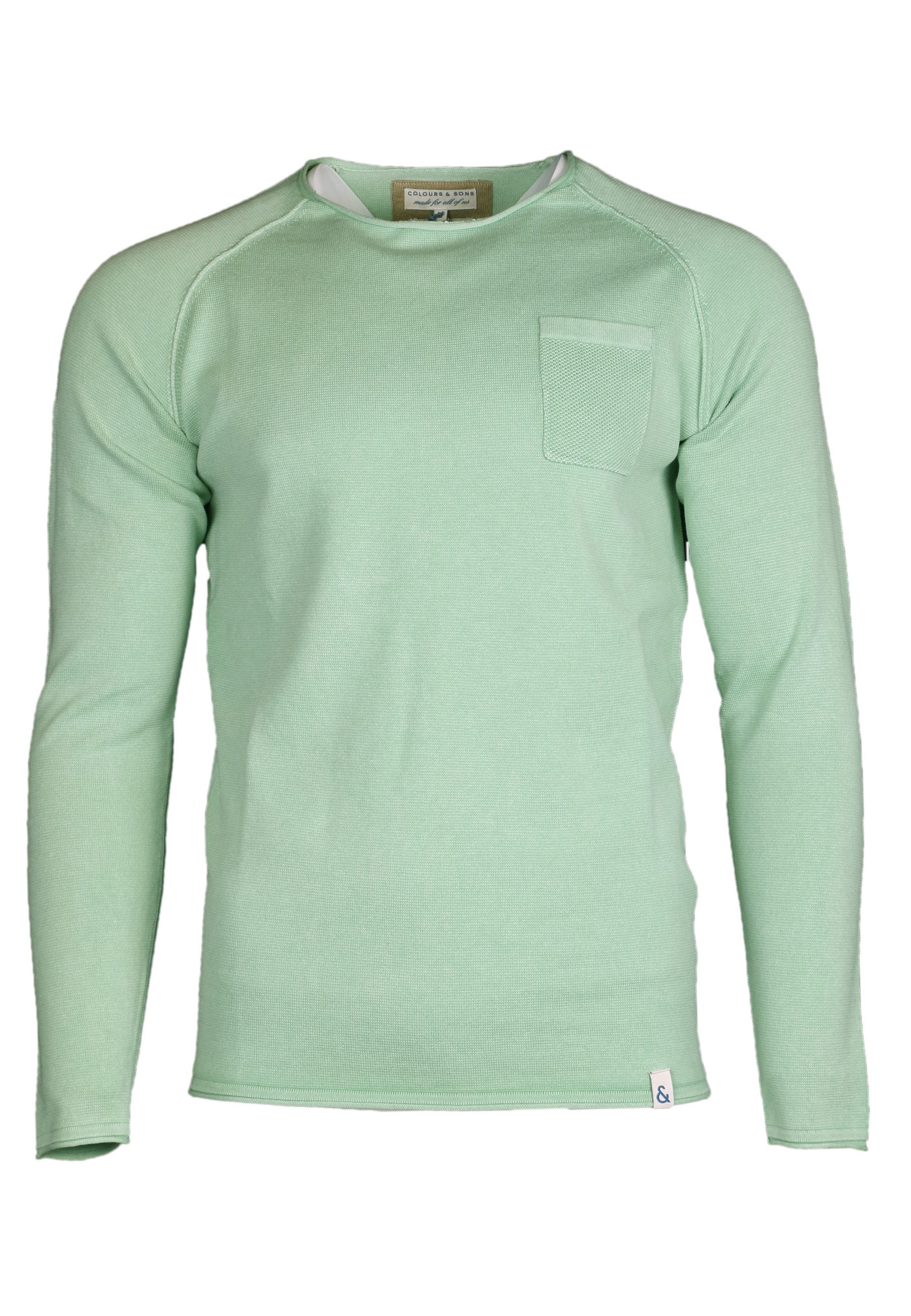 colours & sons Strickpullover Colours & Sons Herren Pullover Baumwolle XXL (1-tlg)