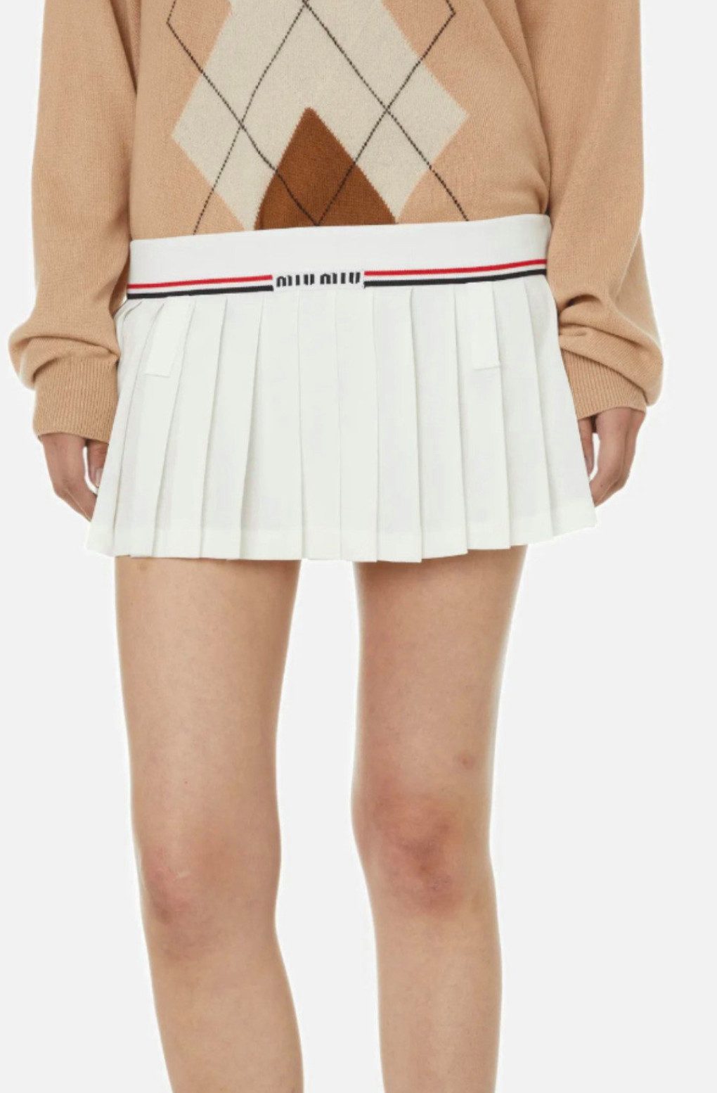 Miu Miu Minirock Tennisrock Plissee Minirock Mini Tennis Preppy Short Catwalk Skirt Plissee-Optik, Gürtelschlaufen, Seitlicher Reißverschluss