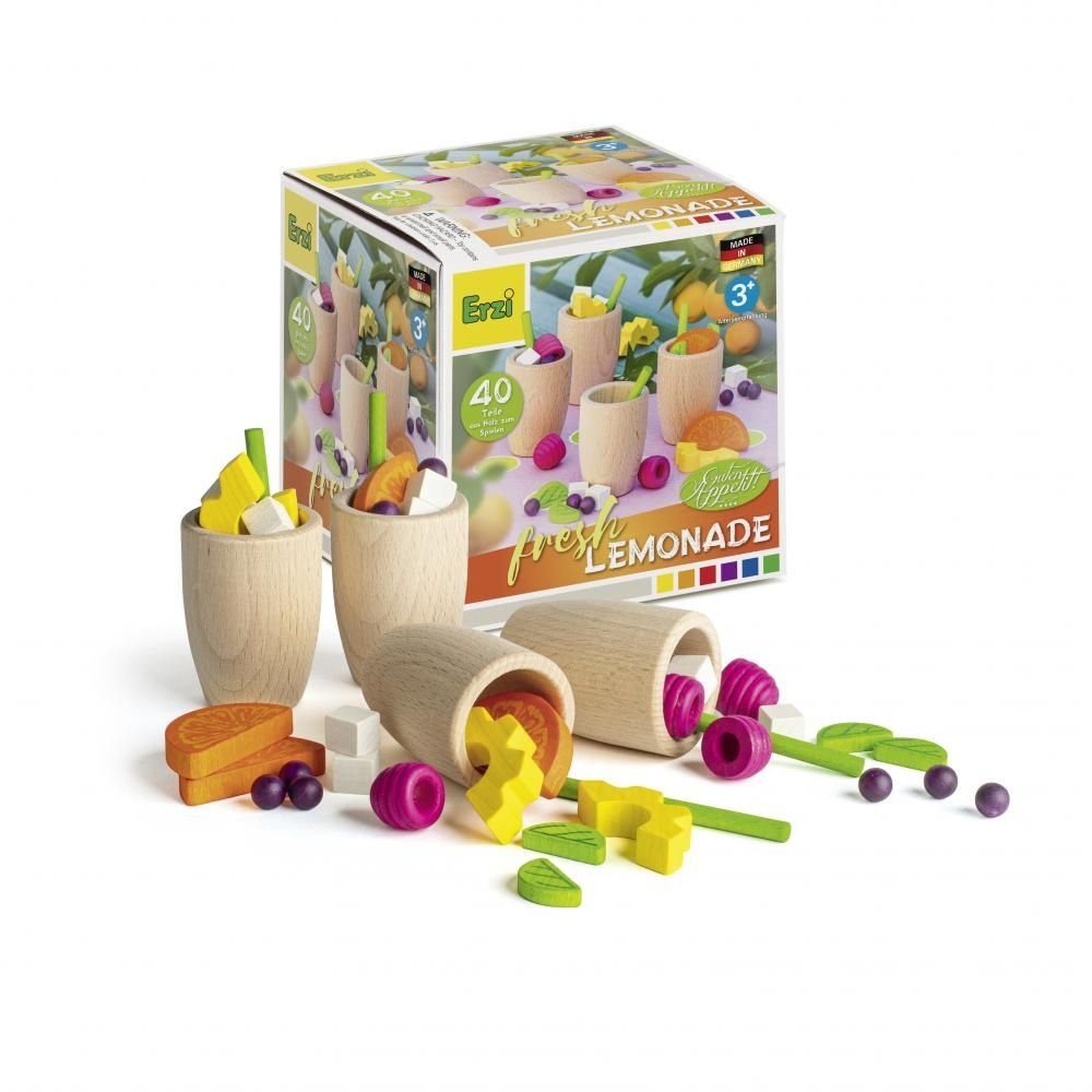 Erzi® Kaufladensortiment, (Set, 40-tlg), Sortierung Fresh Lemonade, Kinder Holz Spielzeug für Markt