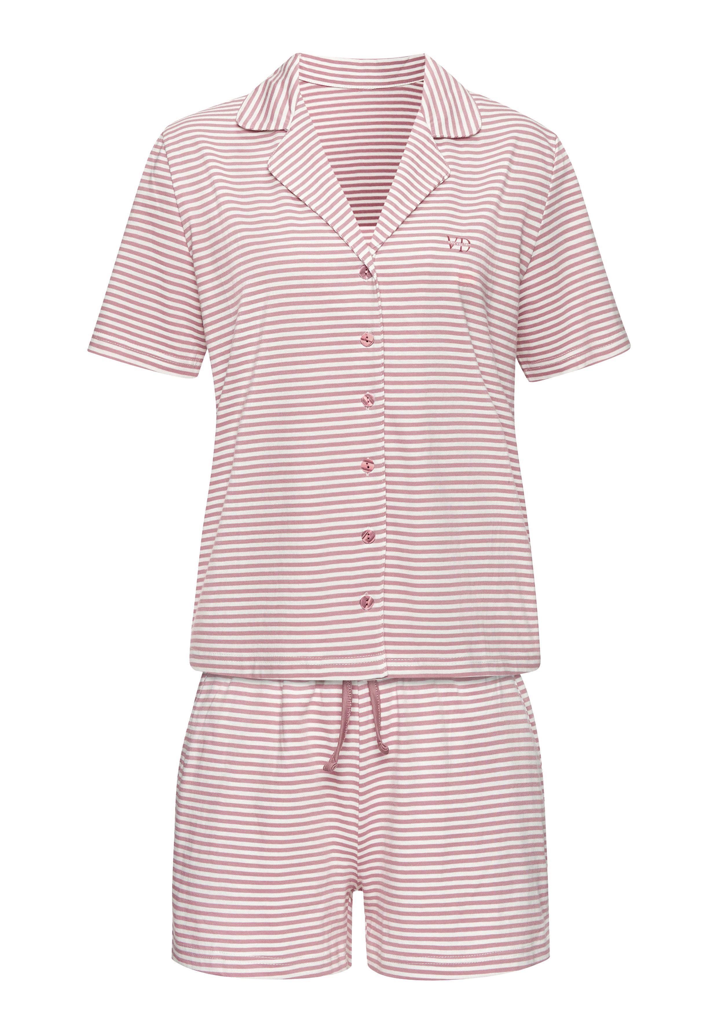 Vivance Dreams Shorty (Set, 2 tlg) mit feinen garngefärbten Streifen günstig online kaufen