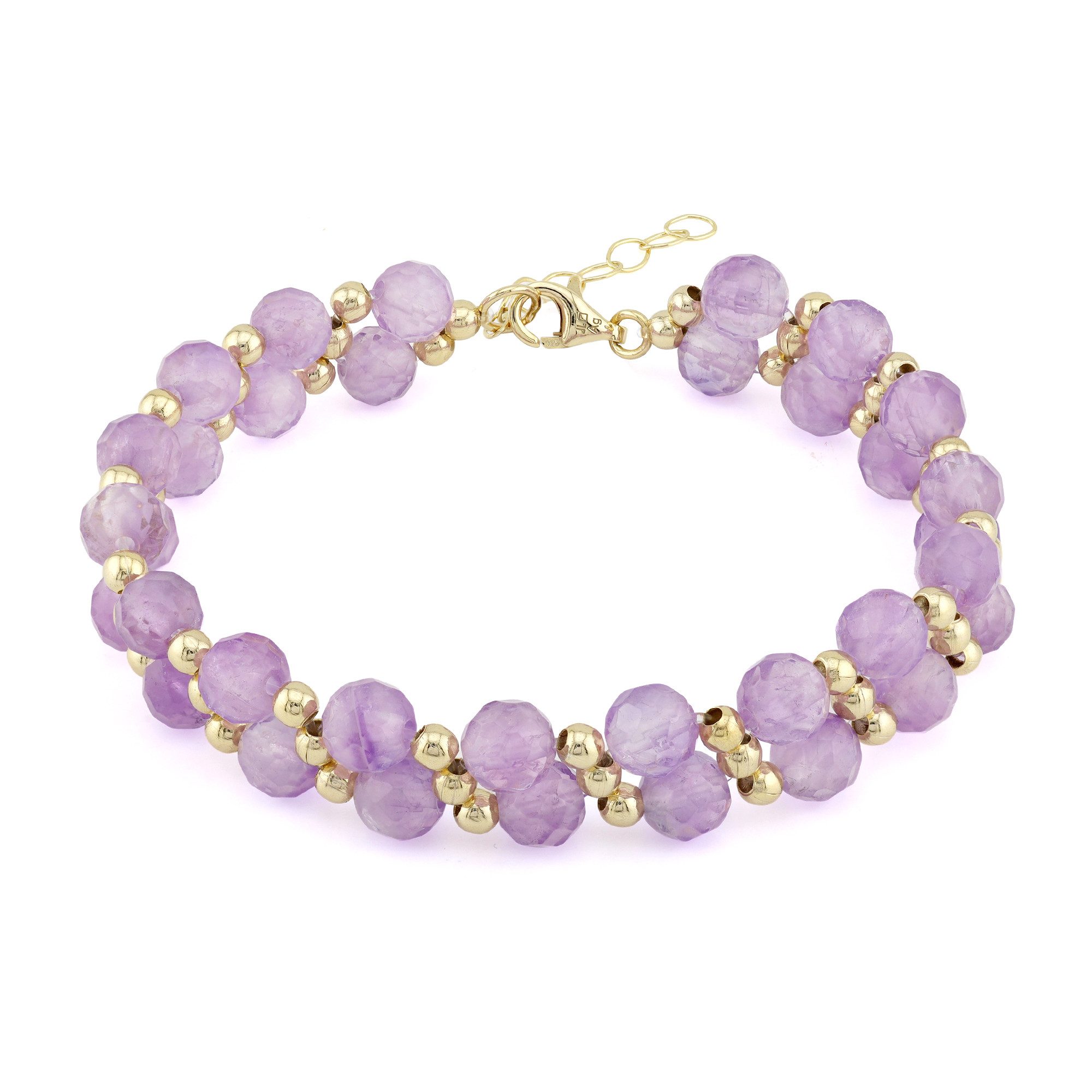 Cavill Silberarmband Armband aus brasilianischem Amethyst, vergoldetes Silber (1-tlg)