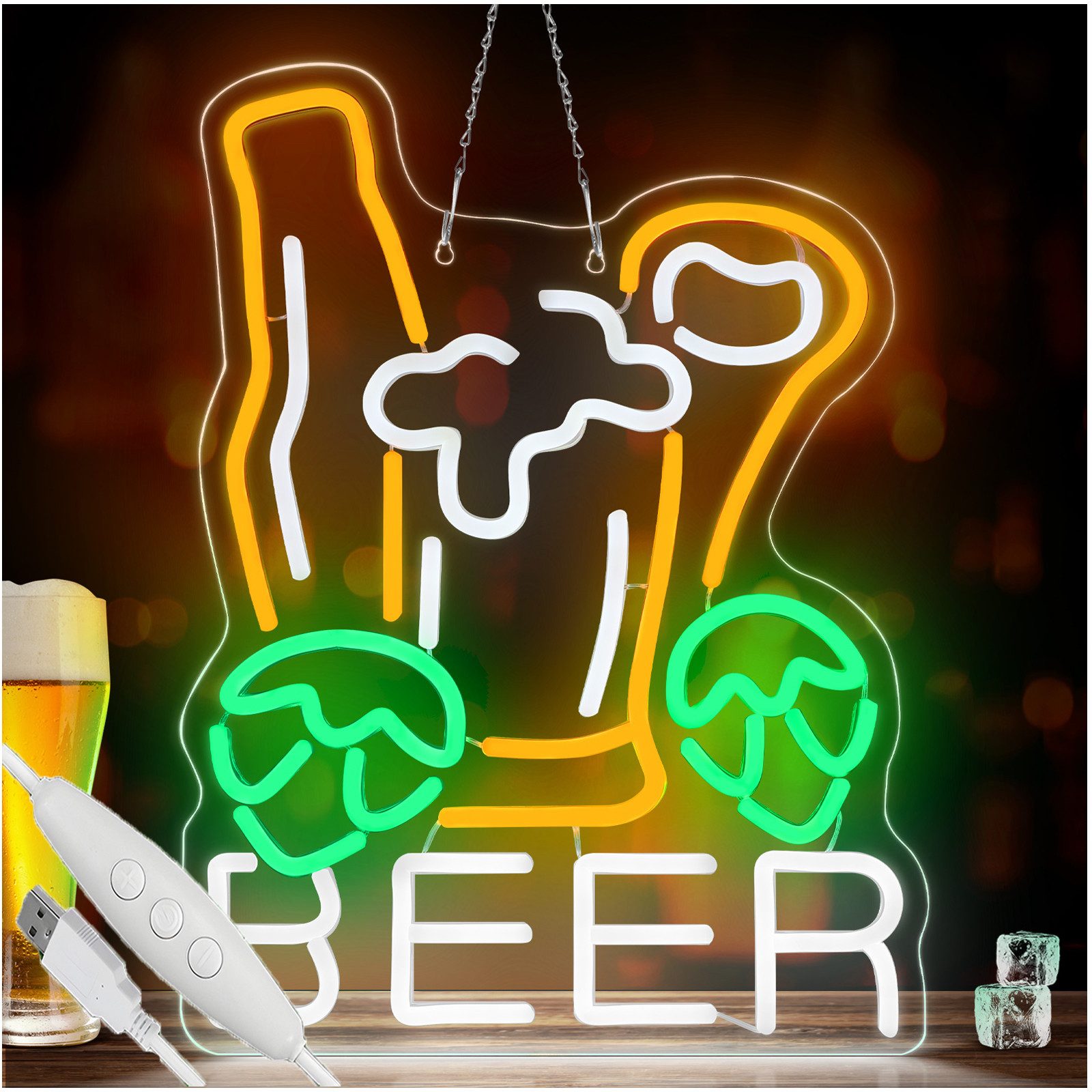 JIBENNEON LED Dekolicht Neonlicht Beer Leuchtreklame günstig online kaufen