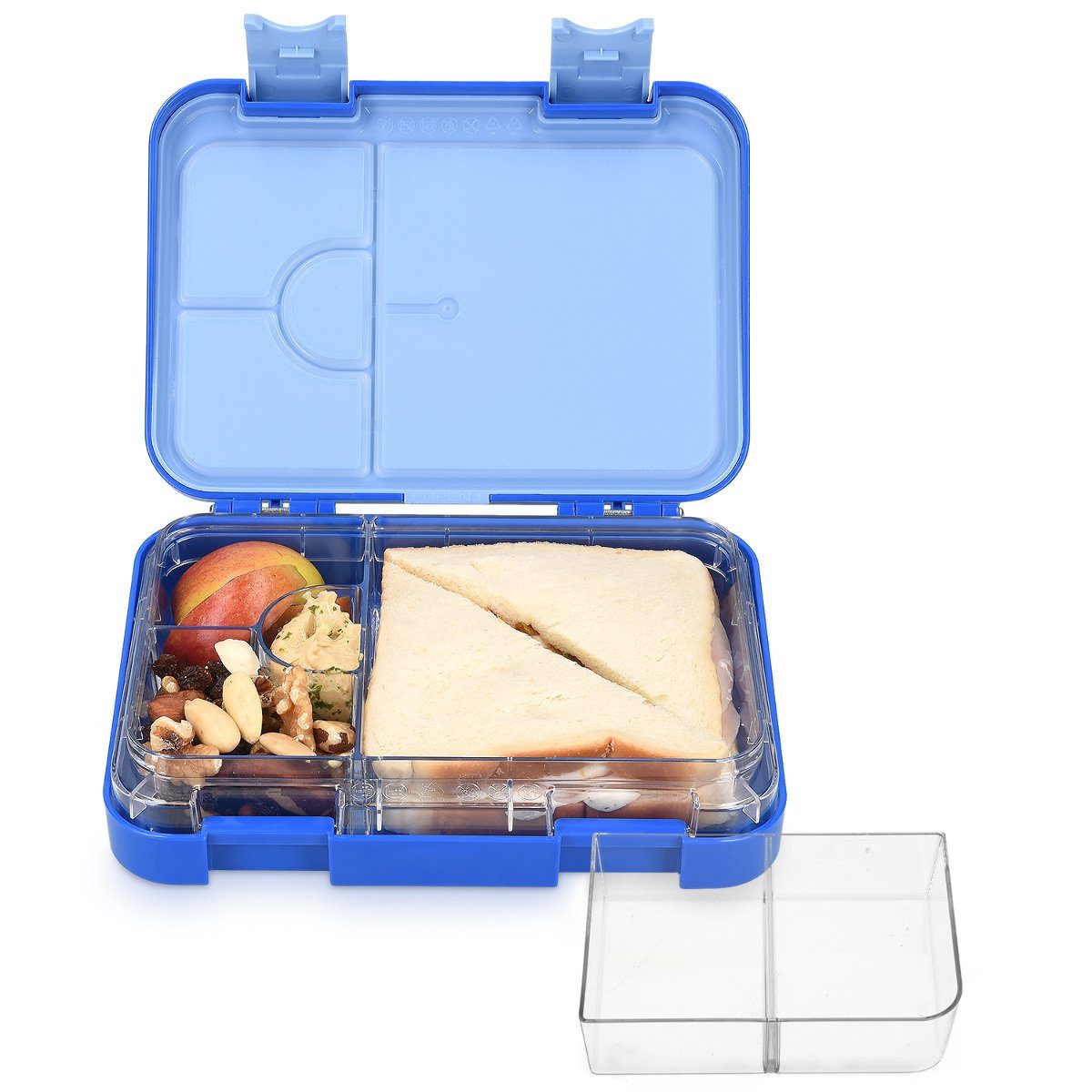 Bento Dunkelblau Lunchbox mit auslaufsicher Box - Navaris Lunch Fächern, Vesperbox Box Brotdose Kunststoff