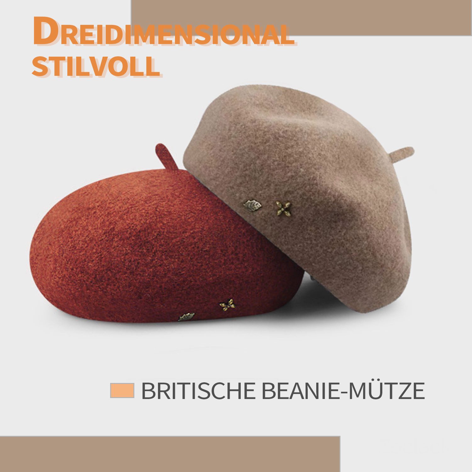 Refttenw Baskenmütze Damen Winter Warme Wollmütze Künstler Mütze Klassische günstig online kaufen