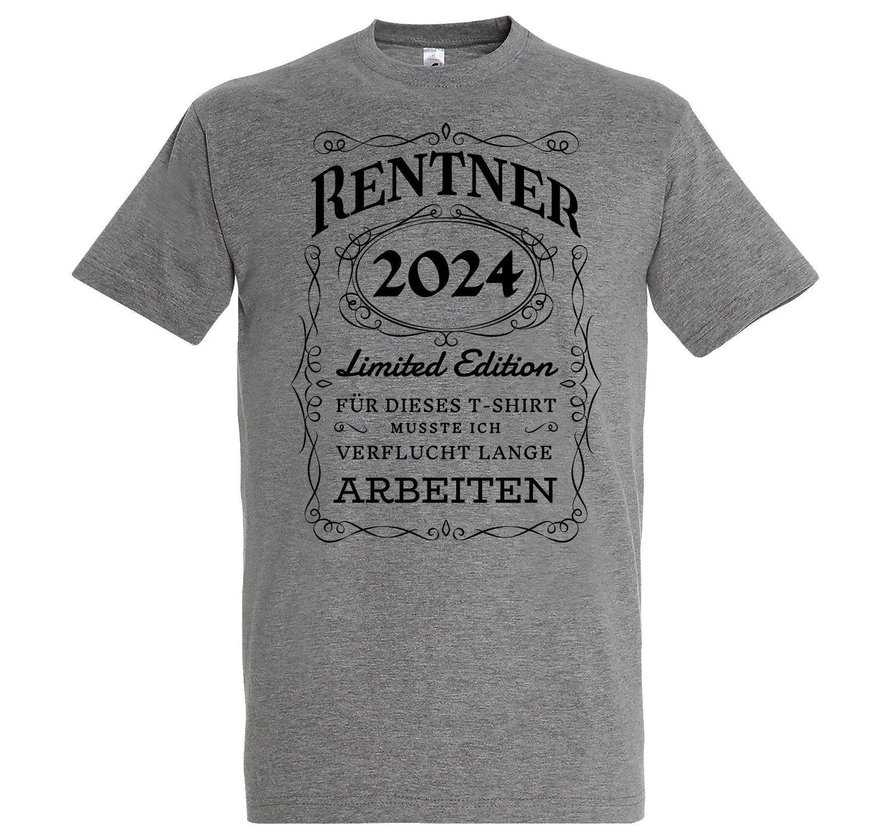 Youth Designz T-Shirt RENTNER 2024 Herren T-Shirt Rente Geschenk mit lustigem Spruch zum Ruhestand Grau