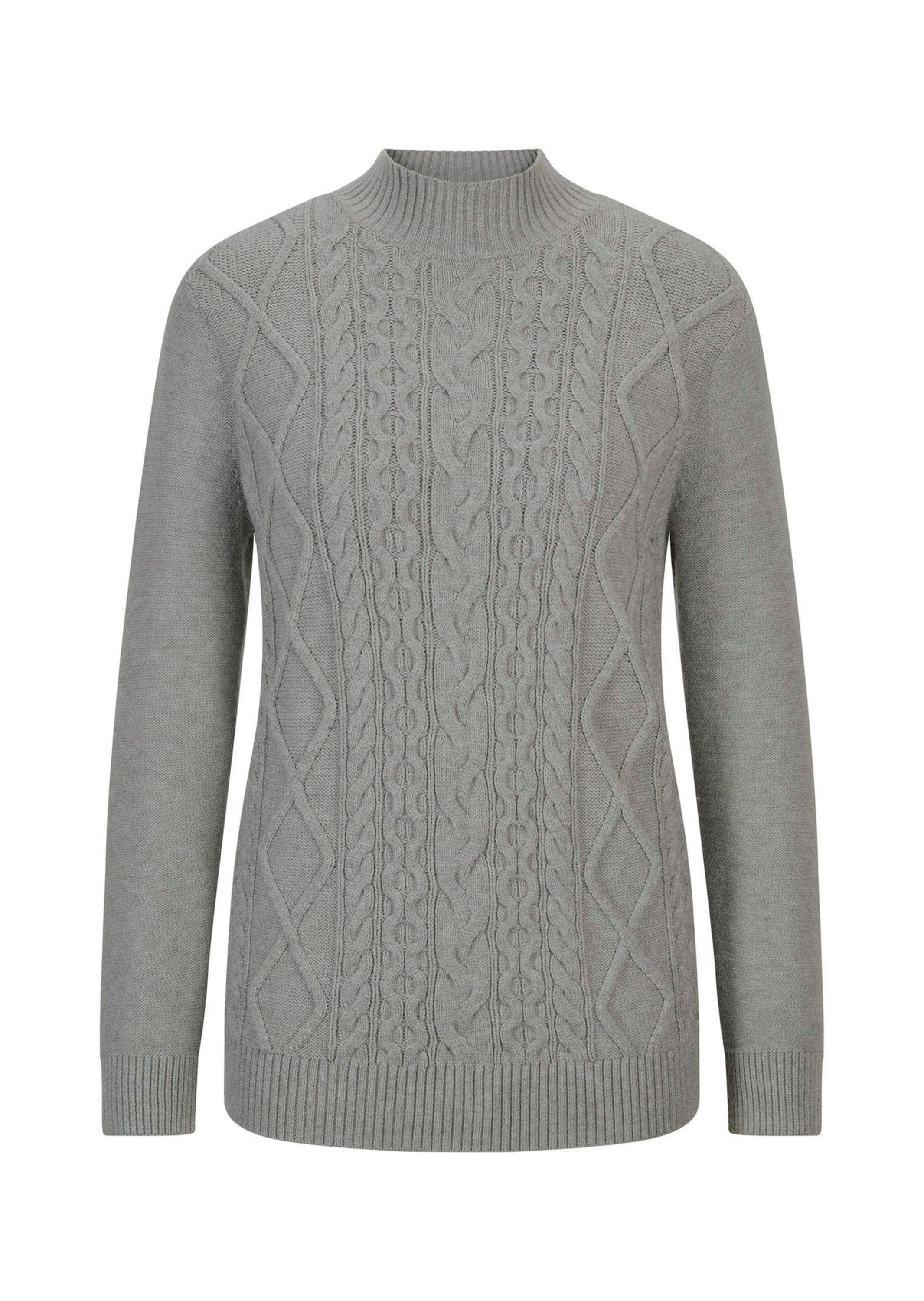 Strickpullover Langarm Viskoseoberteil im Zopfmuster