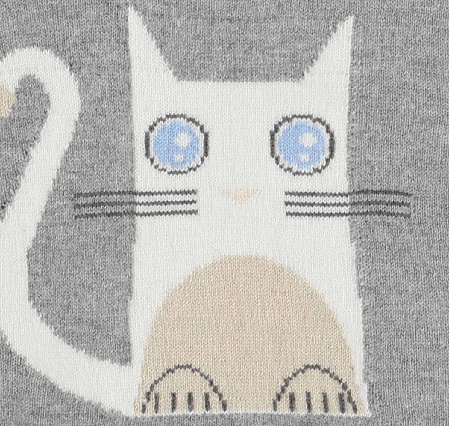 KARL LAGERFELD Strickpullover KARL LAGERFELD KIDS Pullover baby Strickpullover Katze grau