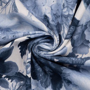 SCHÖNER LEBEN. Stoff Dekostoff Baumwolle Dutch Floral Masterpiece Blüten blau weiß1,40m, Digitaldruck